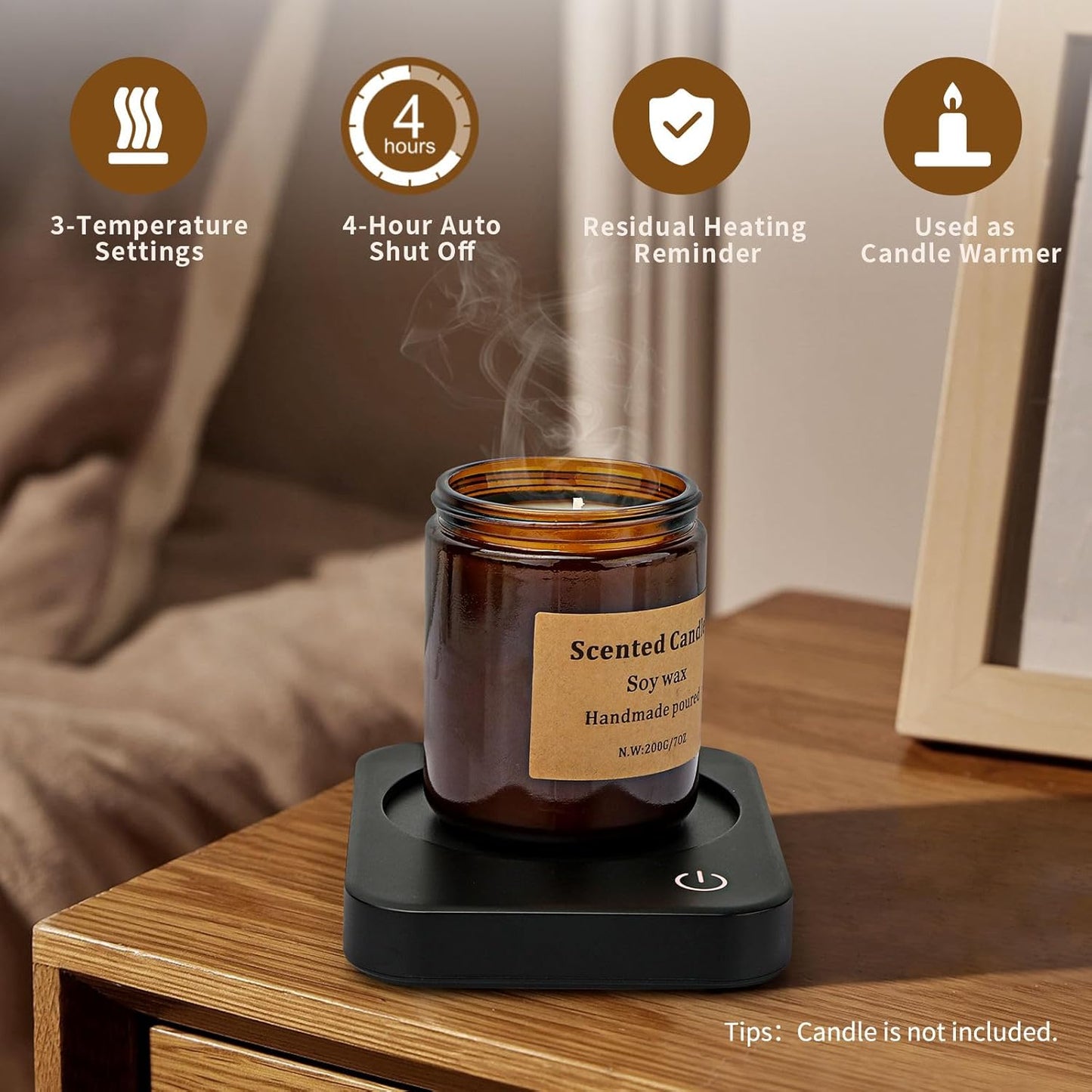 VOBAGA Coffee Mug Warmer for Desk with Auto Shut Off & 3-Temp Settings