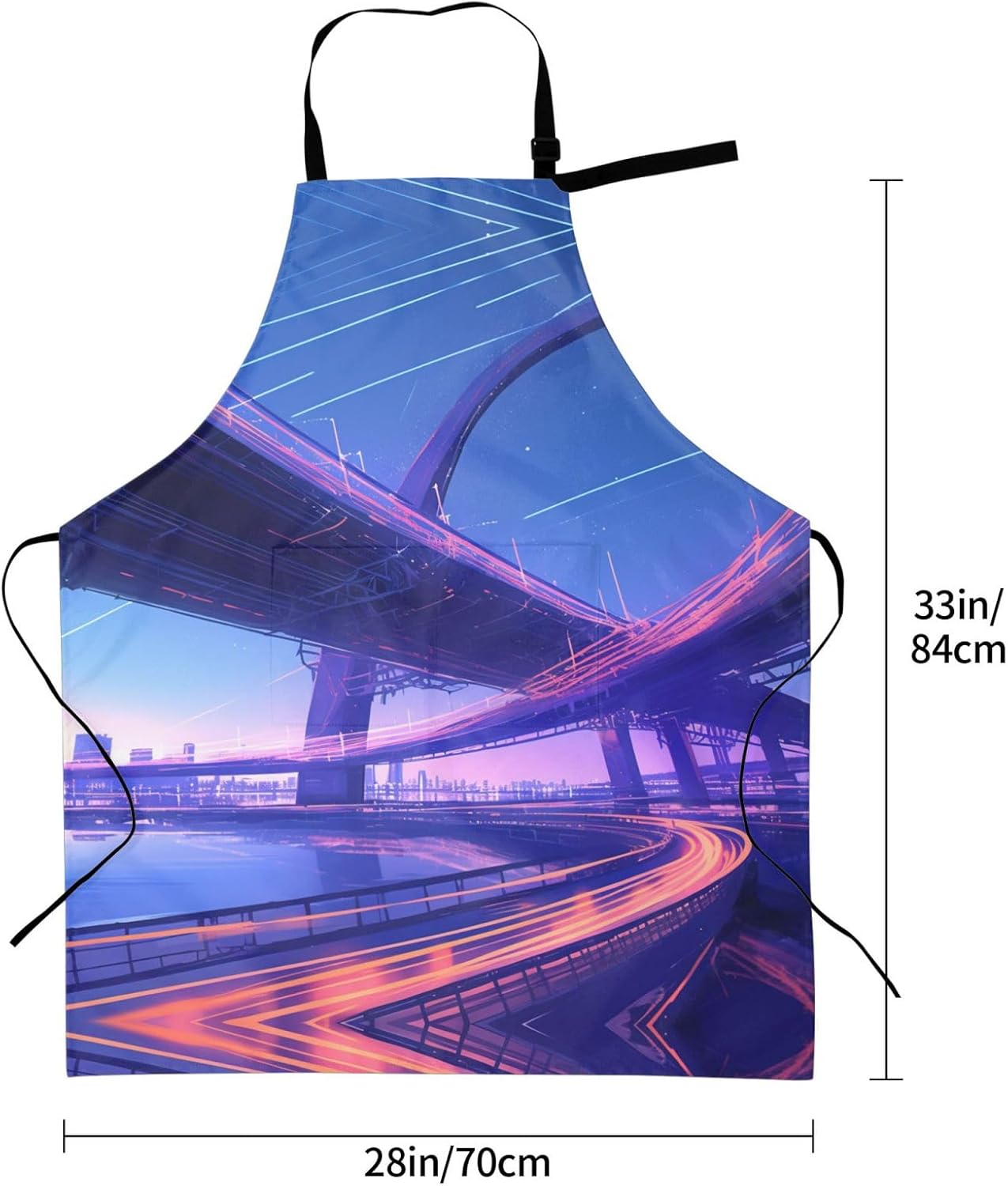 Bay Bridge print Waterproof apron with pocket adjustable cooking apron for adult kitchen bibs to bake