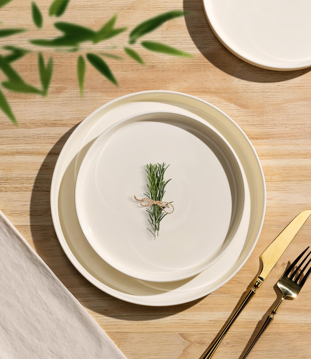 TheTerra Ceramic Dinnerware Sets for 4, 12 Pieces Porcelain Lightweigh