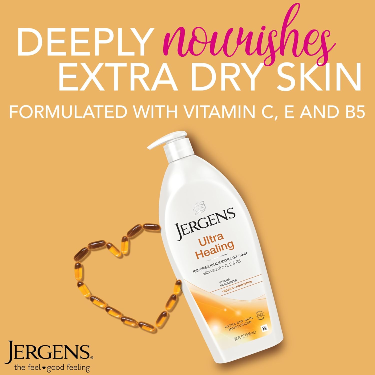 Jergens Ultra Healing Dry Skin Lotion, Hand and Body Moisturizer for Q