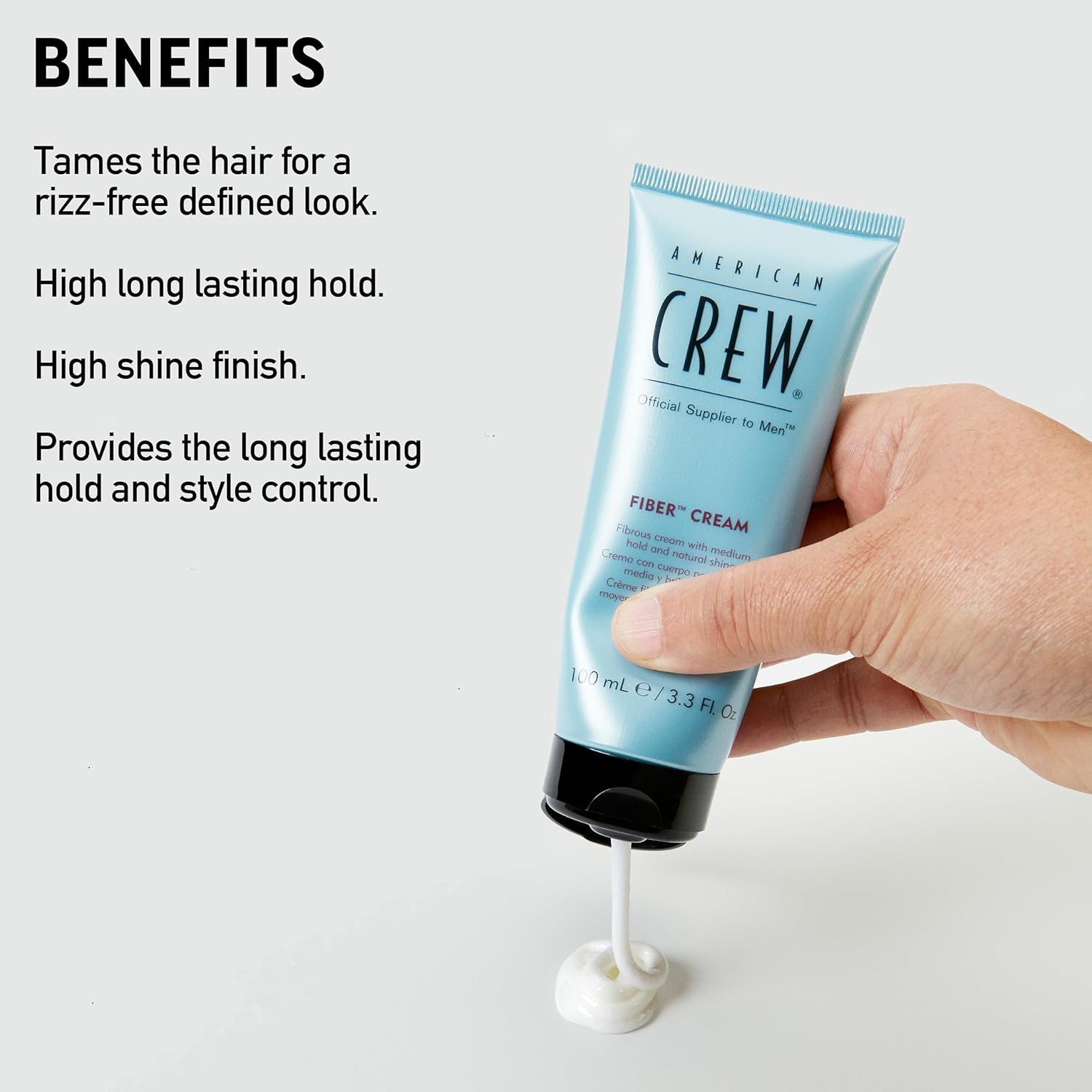 American Crew Men's Fiber Cream, Like Hair Gel with Medium Hold & Natu