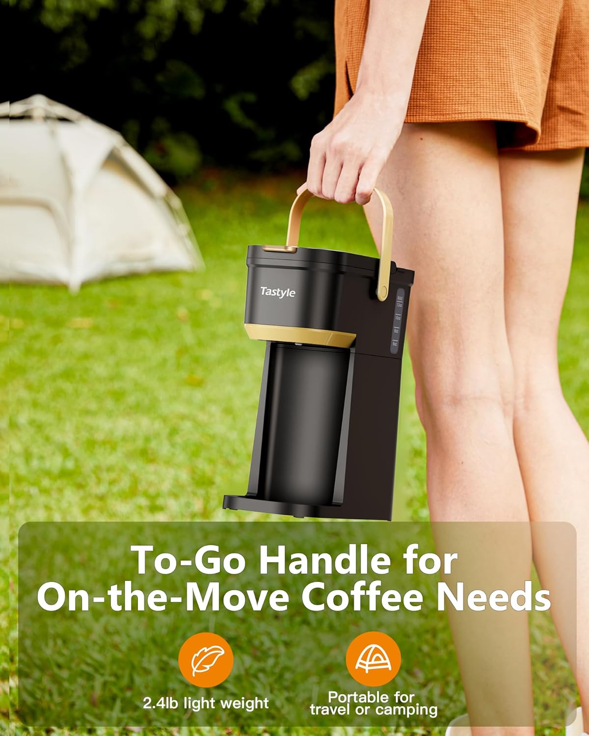 Single Serve One Cup Coffee Maker, for K Cups and Grounds, Mini Coffee