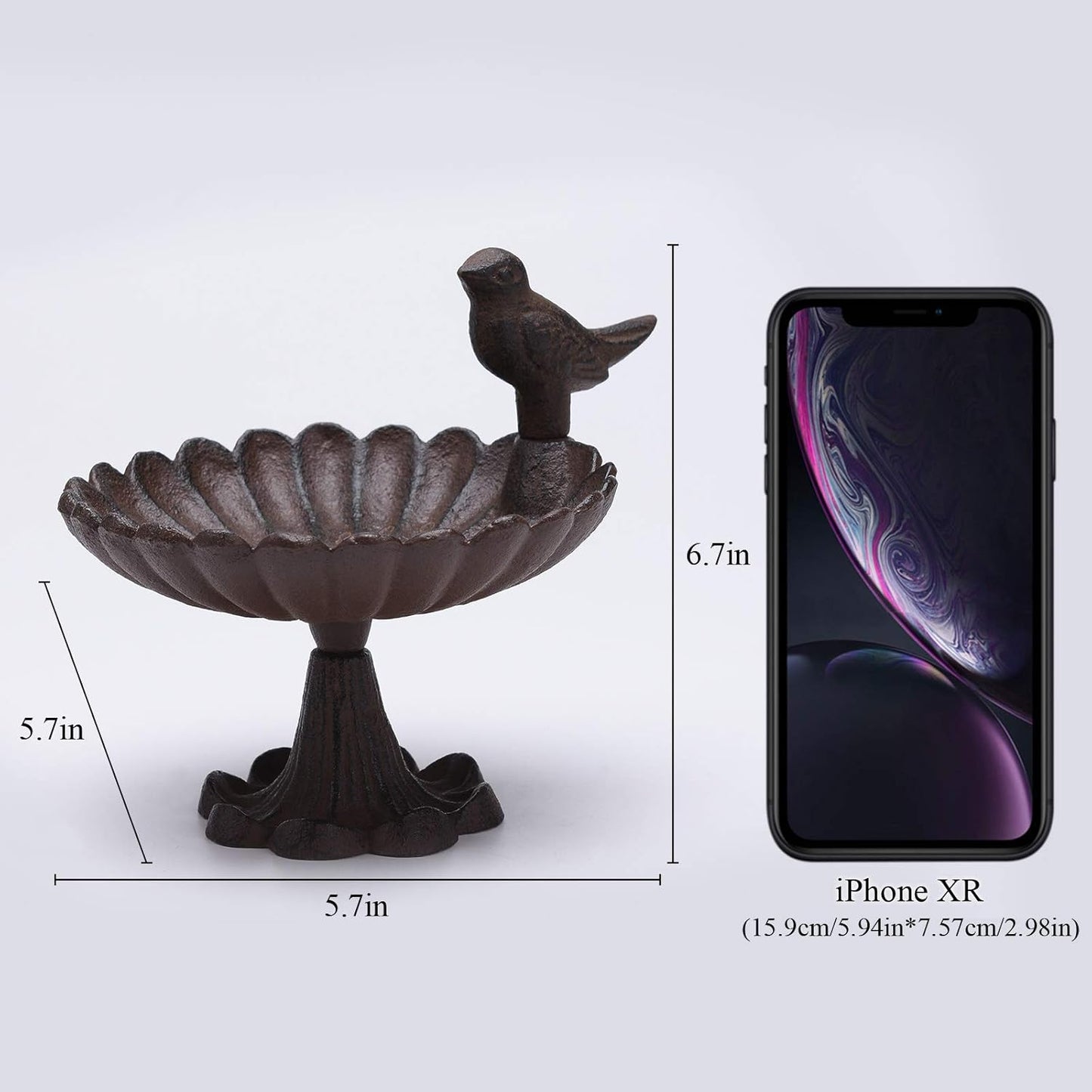 BRASSTAR Cast Iron Wild Bird Feeders 6.7”Birdbath for Outdoors Patio Yard Garden Villa Decor TQZDPT48