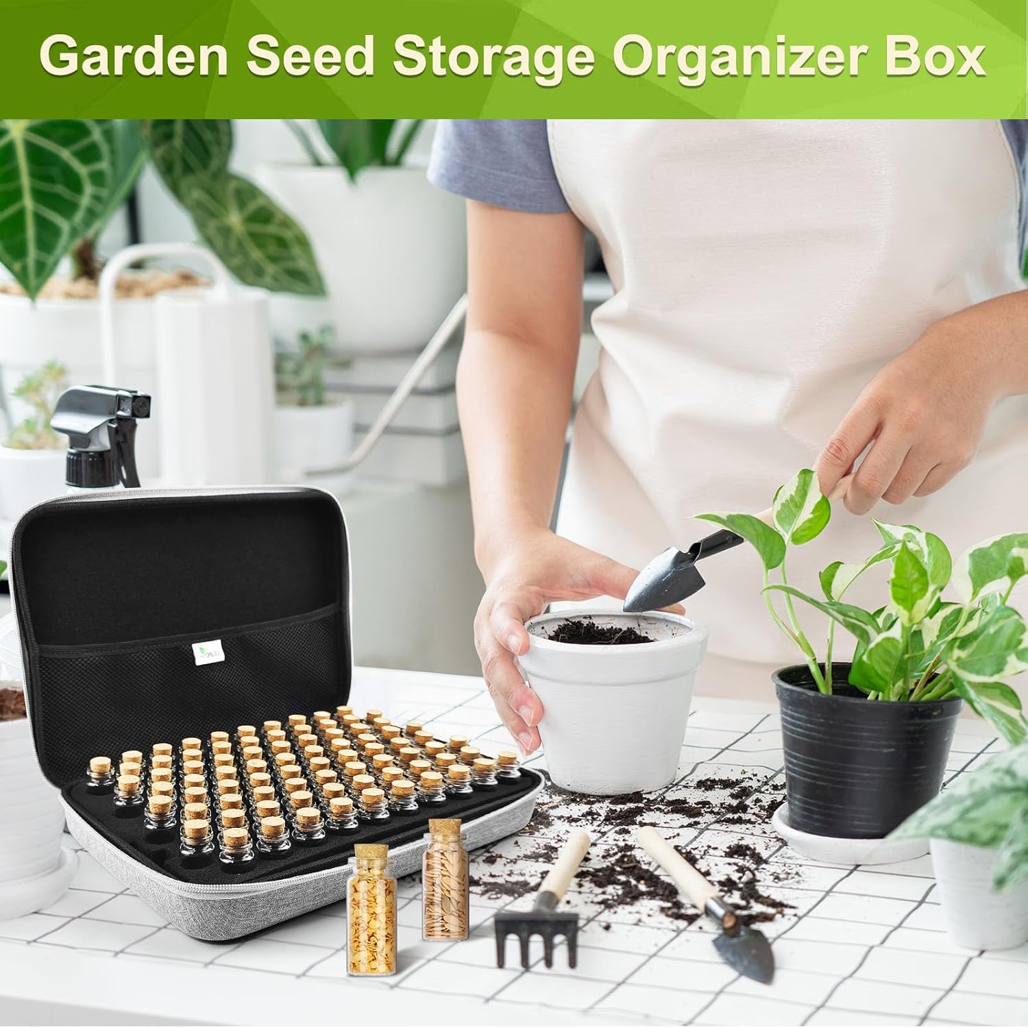【80 Slots】 Seed Storage Organizer, Sturdy Seed Organizer Storage Box w