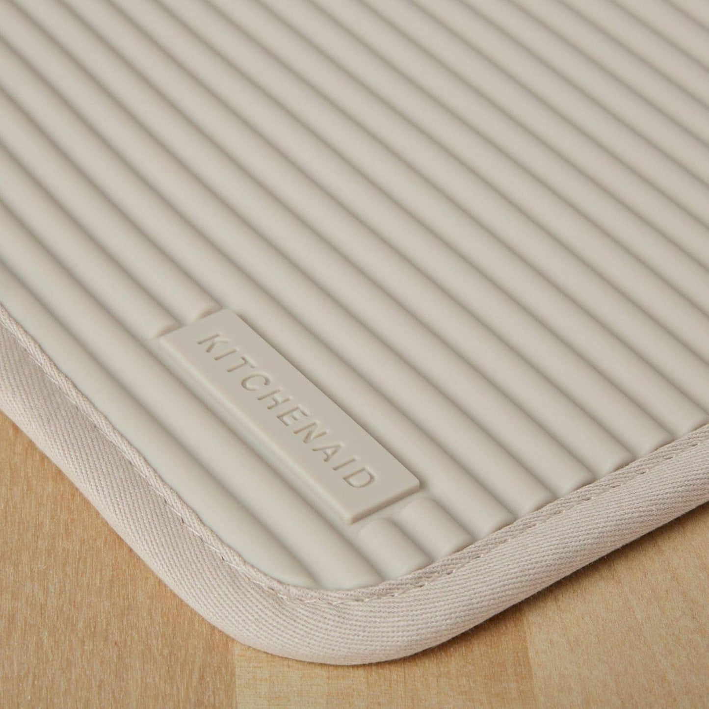KitchenAid Ribbed Soft Silicone Pot Holder 2-Pack Set, Milkshake Tan, 