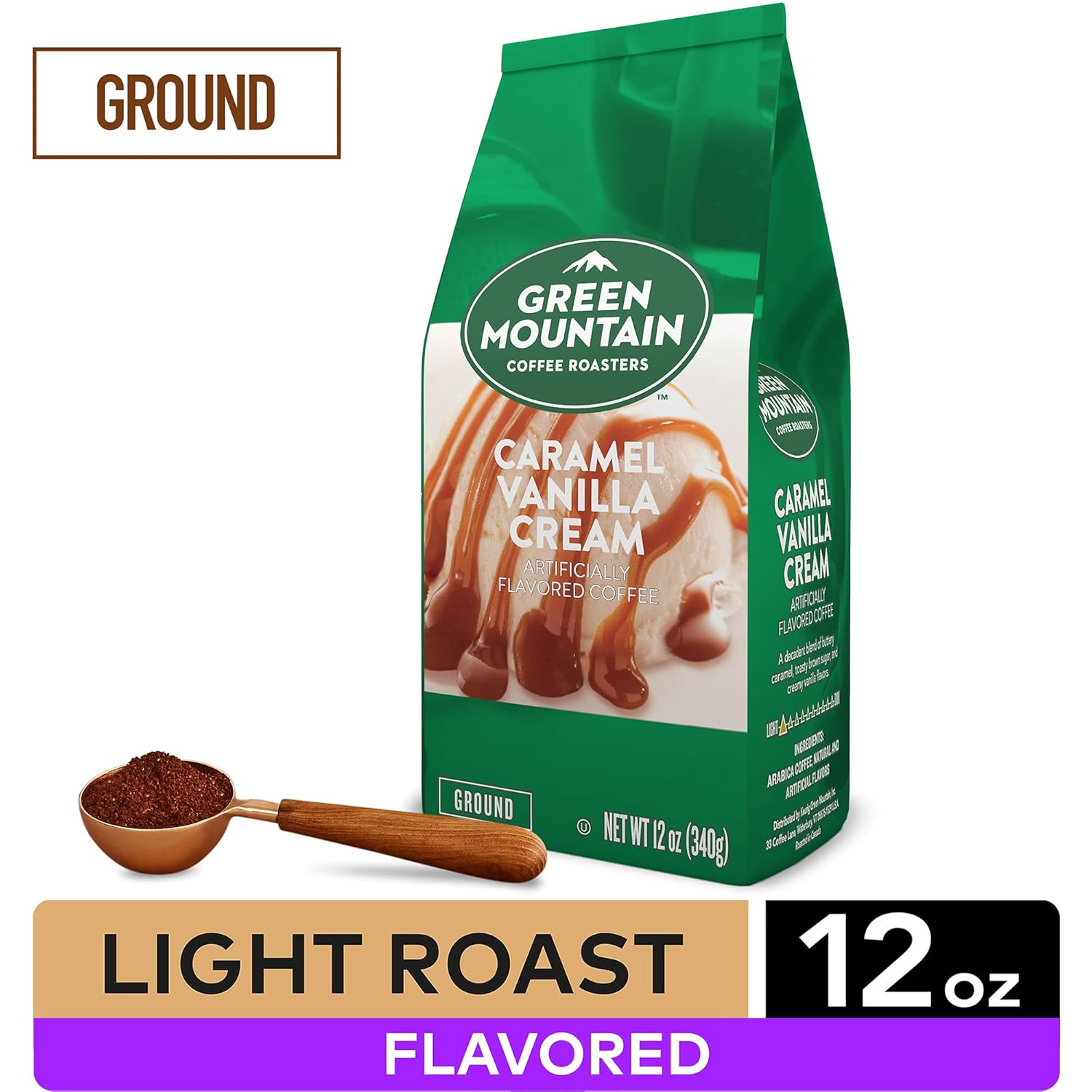 Green Mountain Coffee Roasters, Caramel Vanilla Cream, Ground Flavored