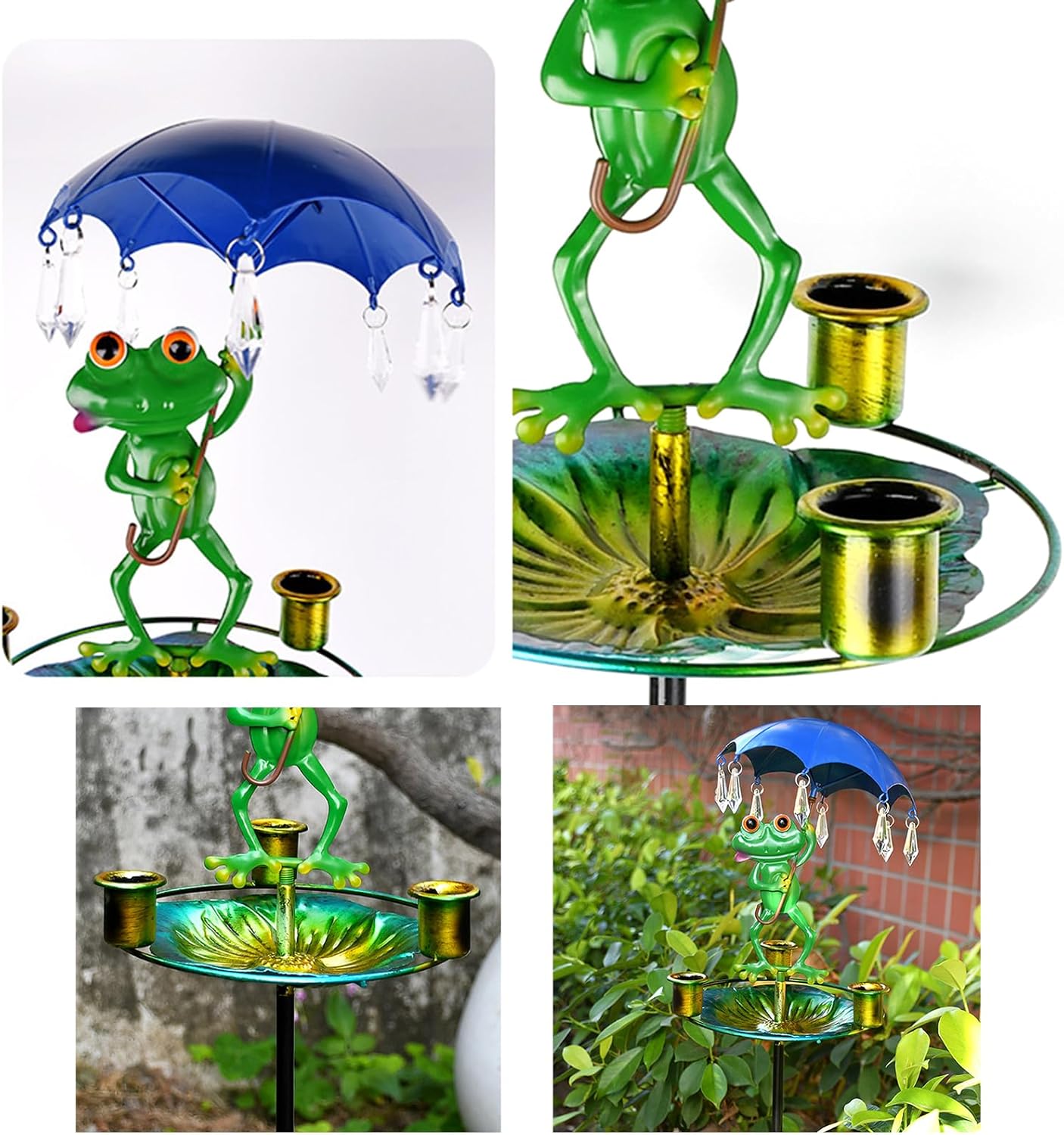 Weather Bird Feeder Metal Design for Hummingbirds Providing Double Food and Water in Gardens Easy Install Outdoor Garden Feeder