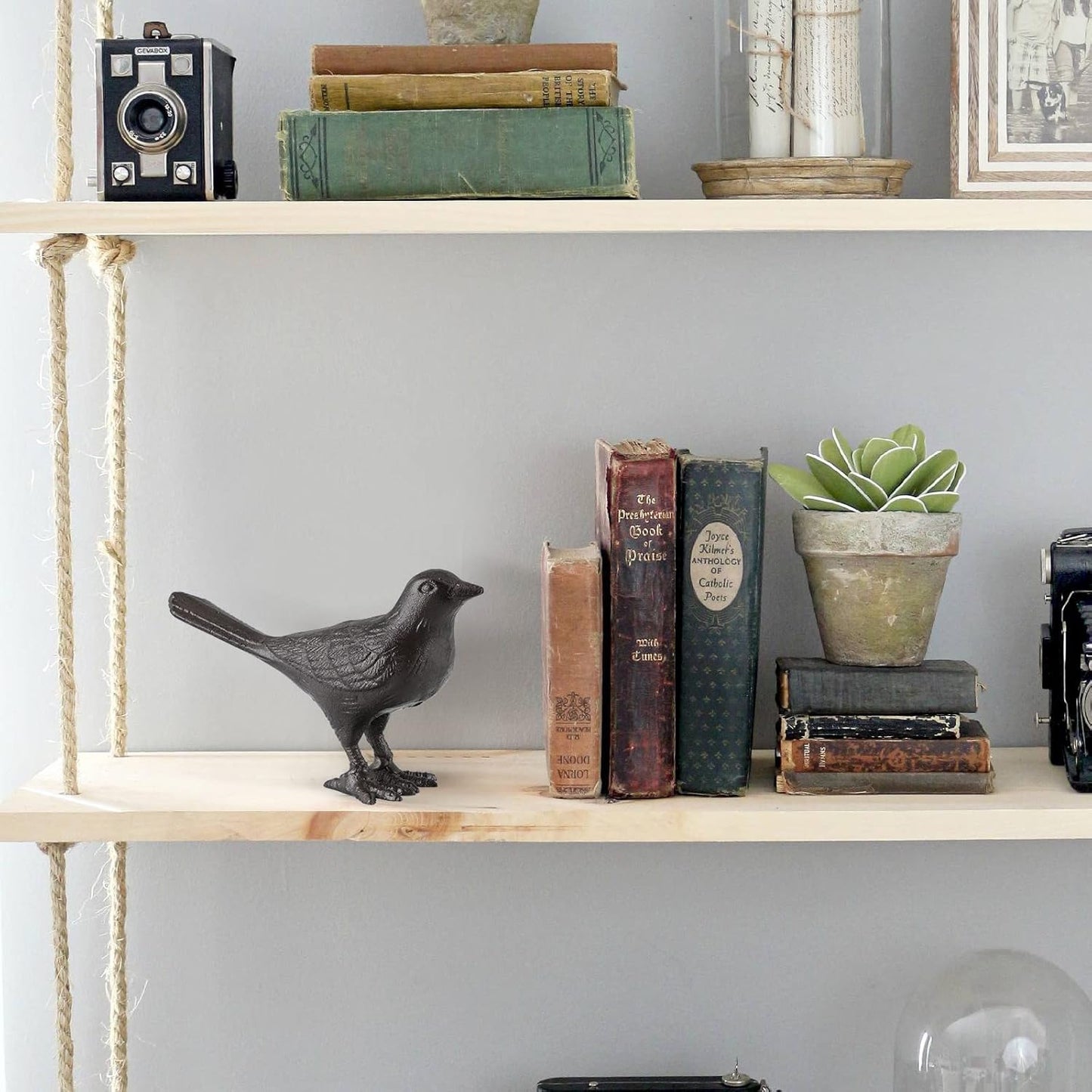 MOLIGOU Cast Iron Bird Figurine, Bird Statues Home Decor, Decorative Dove Sculpture Ornament for Farmhouse, Shelf