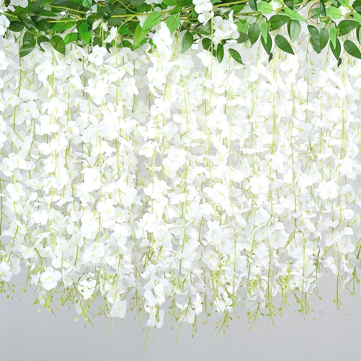 30 Branches Wisteria Hanging Flowers White Artificial Wisteria Hanging