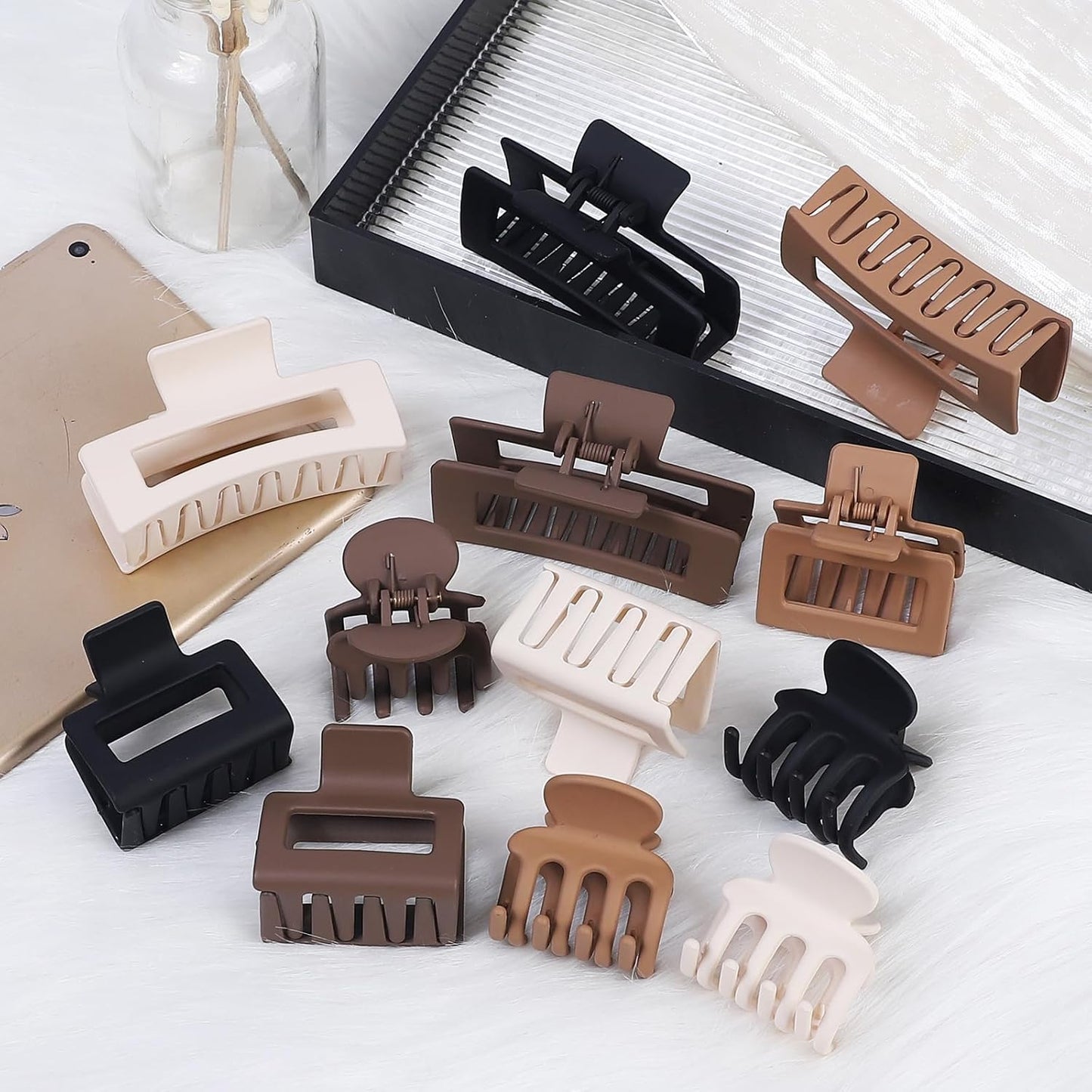 12 Pcs Hair Clips for Women 3 Styles Small Medium Large Claw Clips for