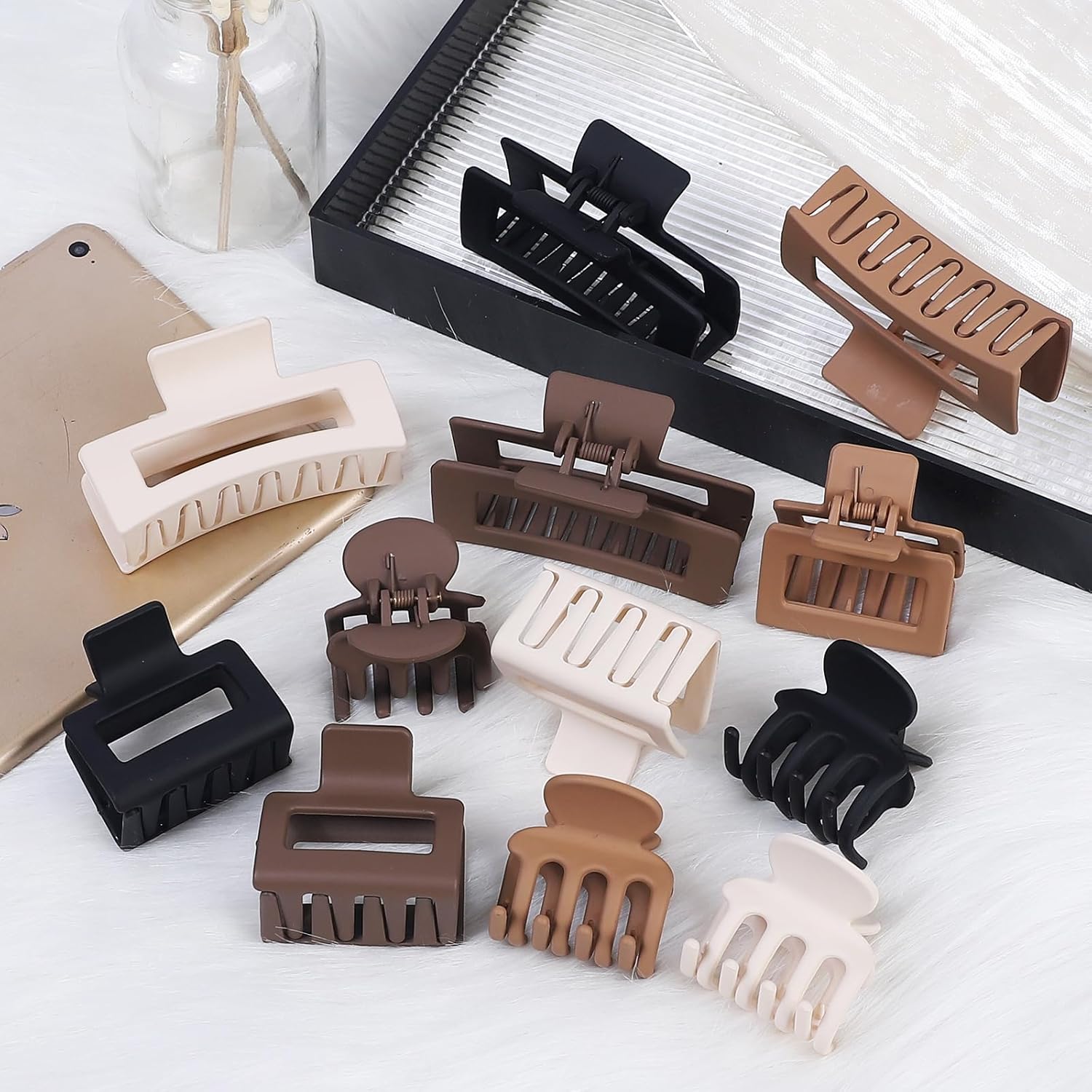 12 Pcs Hair Clips for Women 3 Styles Small Medium Large Claw Clips for