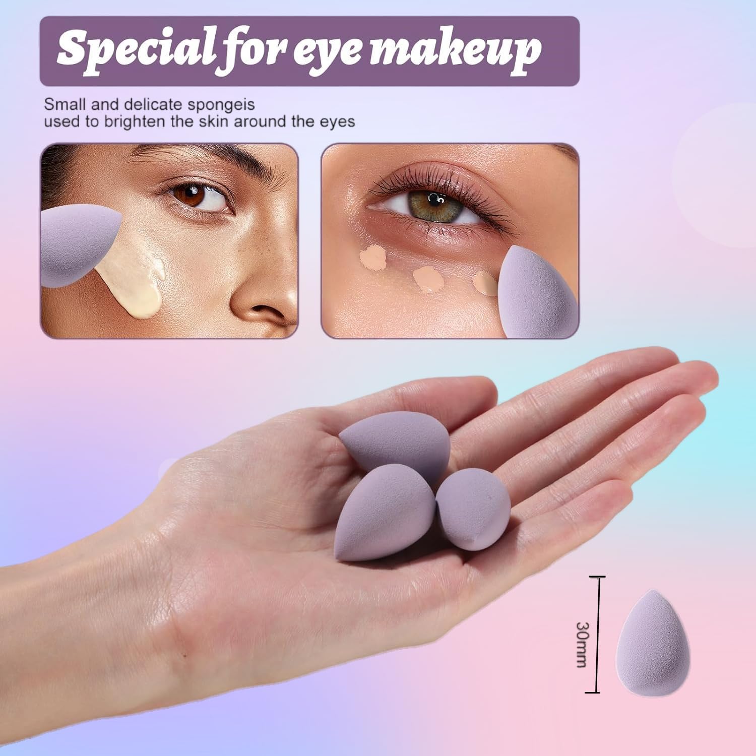 Makeup Sponge Set BS-MALL Triangle Puff 14 Pcs for Liquid, Cream, and 