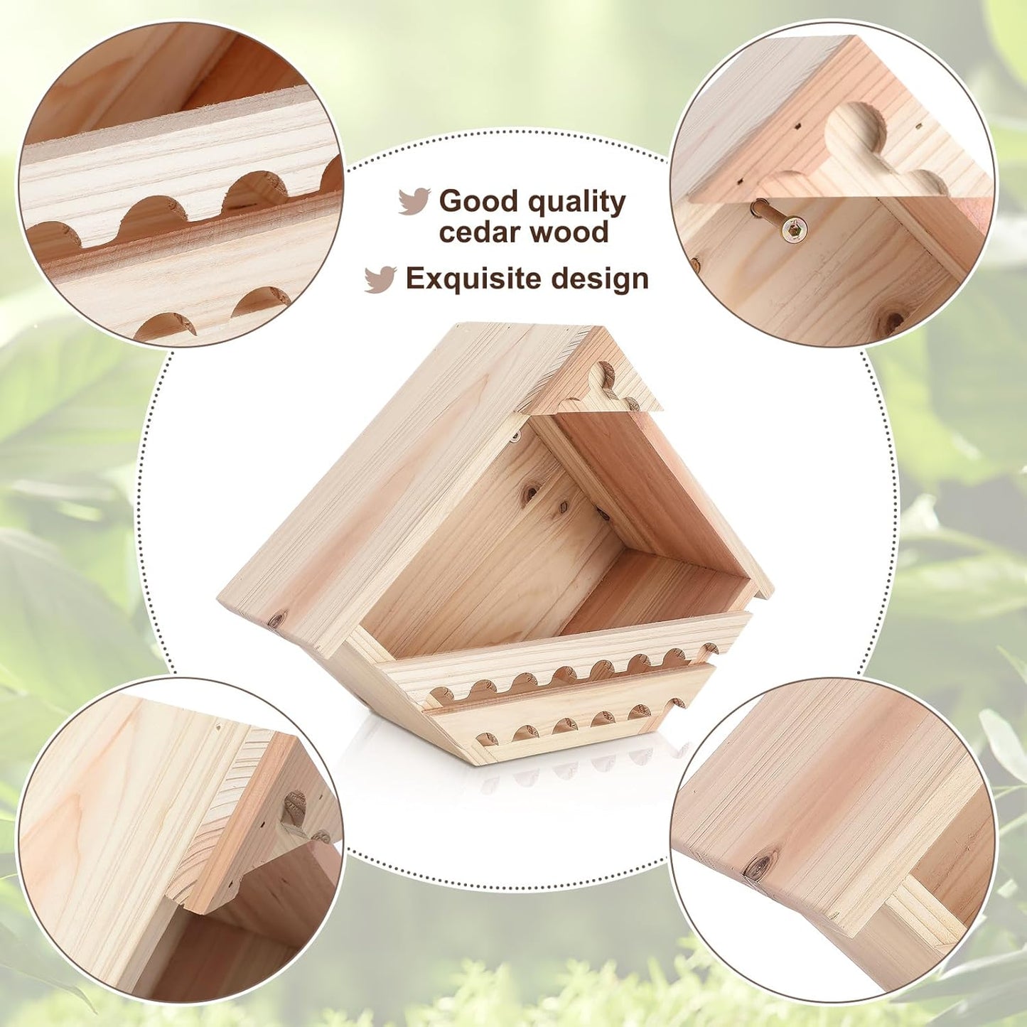 1 Pcs Cedar Dove Nesting Box Bird House Outdoor Wood Triangular Opening Bird Box House for Doves Nesting and Roosting Platform Garden Decoration