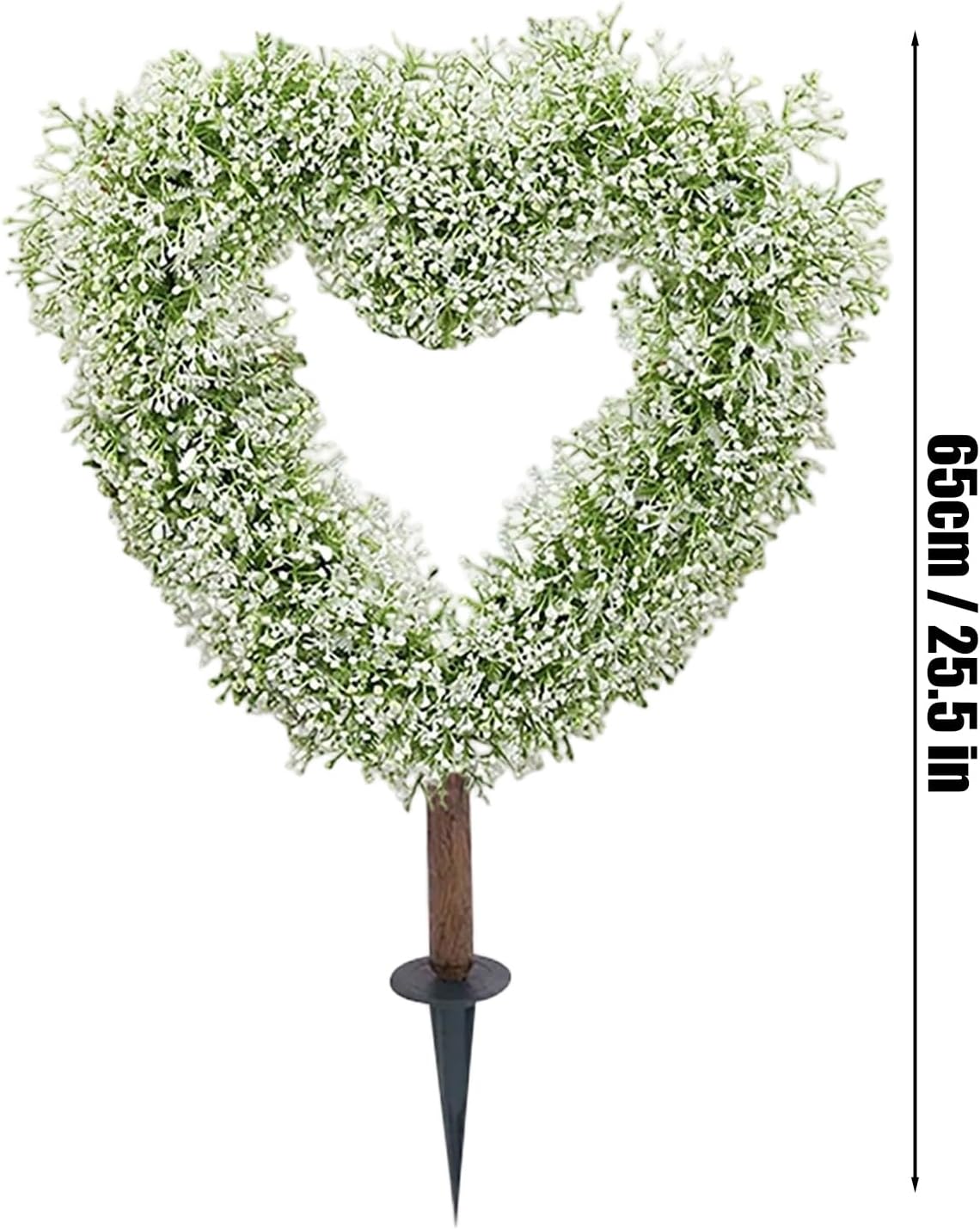 Valentine’s Plant - Decorative Heart Shaped Topiary | Faux Flower Garden Stake with Lightweight Design & Weather Resistant Construction for Farmhouse Decor, Patio, Planter Pots, Garden Parties and Out