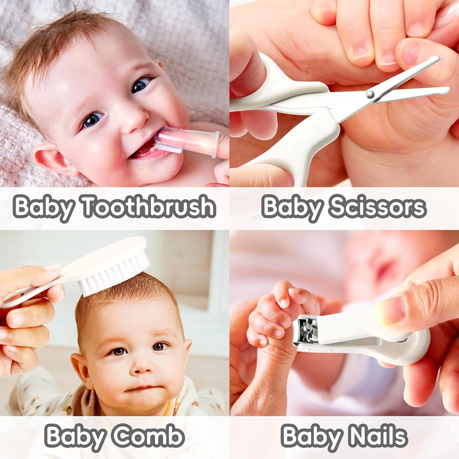 Baby Grooming Kit, Infant Safety Care Set with Hair Brush Comb Nail Cl