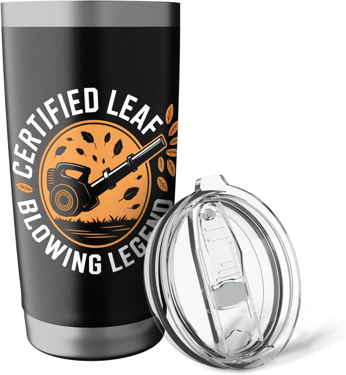 Certified Leaf Blowing Legend Funny Lawn Care Worker Stainless Steel Insulated Tumbler