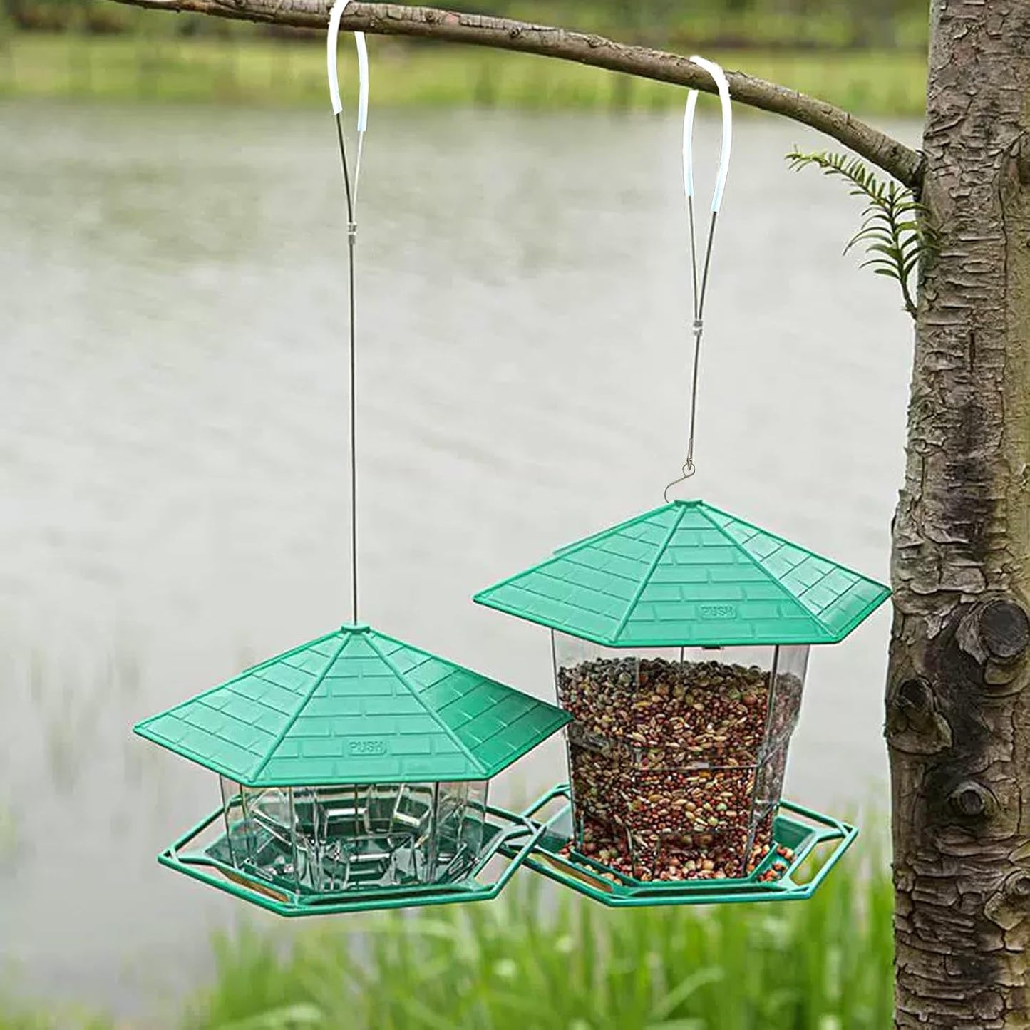 4 Pcs 19.29 Inch Bird Feeder Hanger for Tree with S-Hook Hanging Cable Tree Limb Hanger Protector Stainless Steel Cable for Bird Feeders, Birdhouses, Potted Plants, Outdoor Decorations