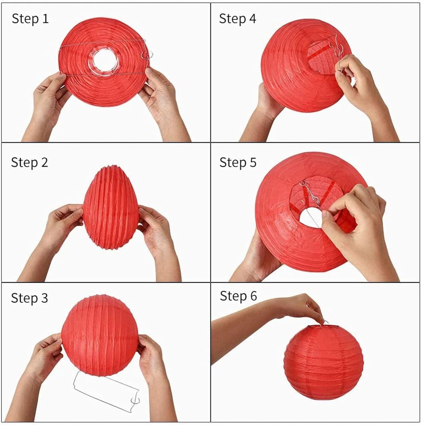 NUHUABD10pcs Paper Lanterns (5x12",5x10") 2026 Chinese New Year Decora