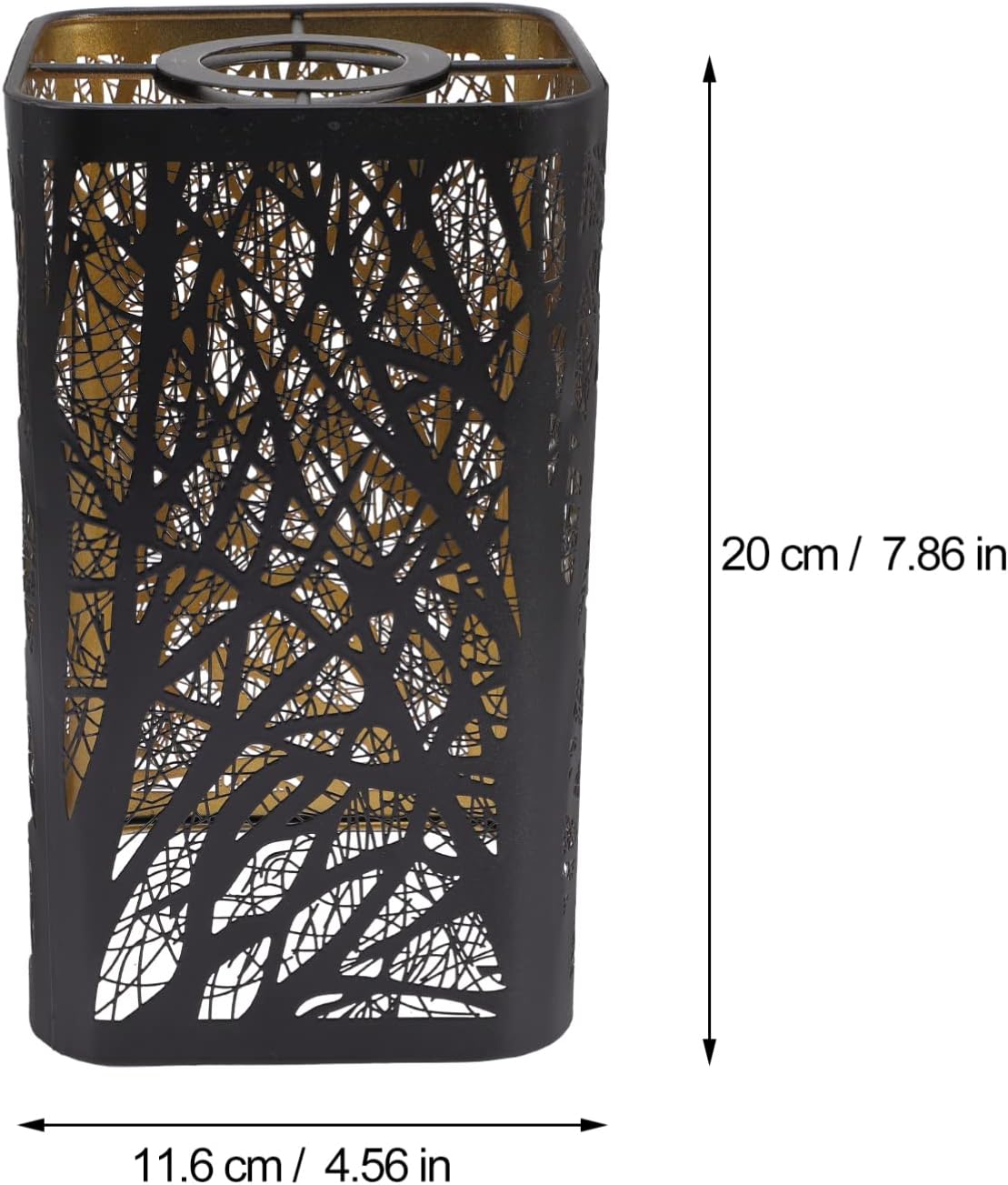 Lurrose Wrought Iron Lamp Shade Square Hollow Carved Pendant Shade for