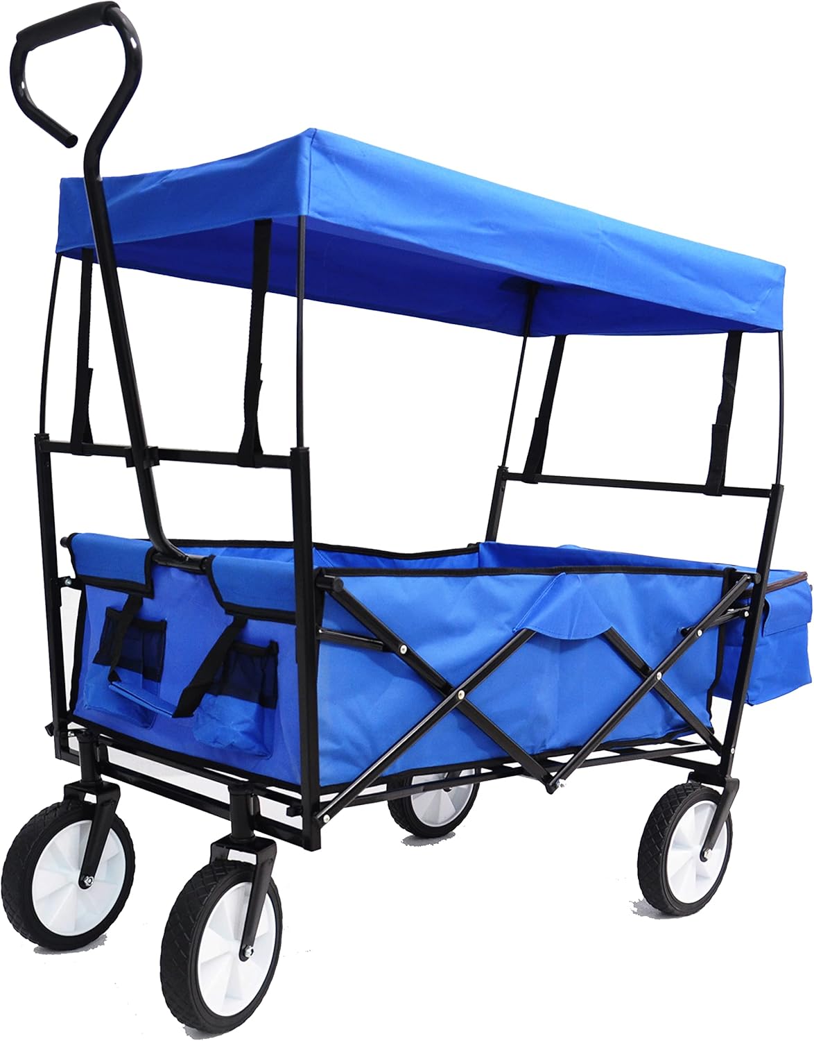 Garden Shopping Beach Cart Folding Wagon with Umbrella Accessories Pac
