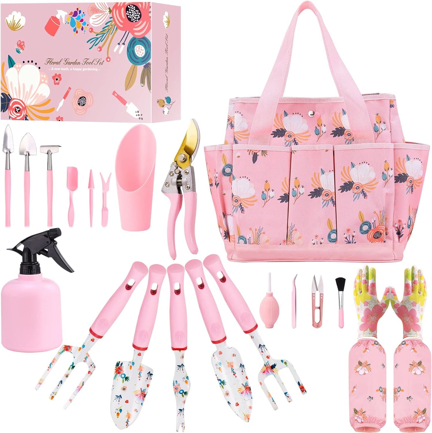 Floral Garden Tools Set,Heavy Duty Gardening Tools for Gardener,Garden