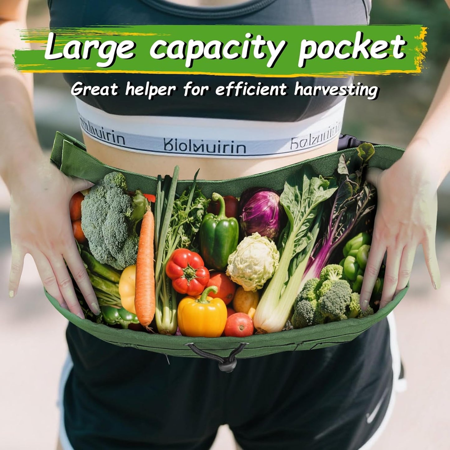 Gardening Apron, 4 Pockets for Harvesting Vegetables Eggs Half Garden Apron Unique Gift Garden Tools Organizer