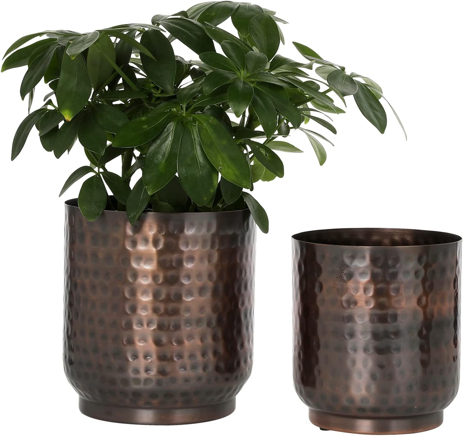 MyGift Handmade Hammered Vintage Copper Metal Plant Vase, Decorative I