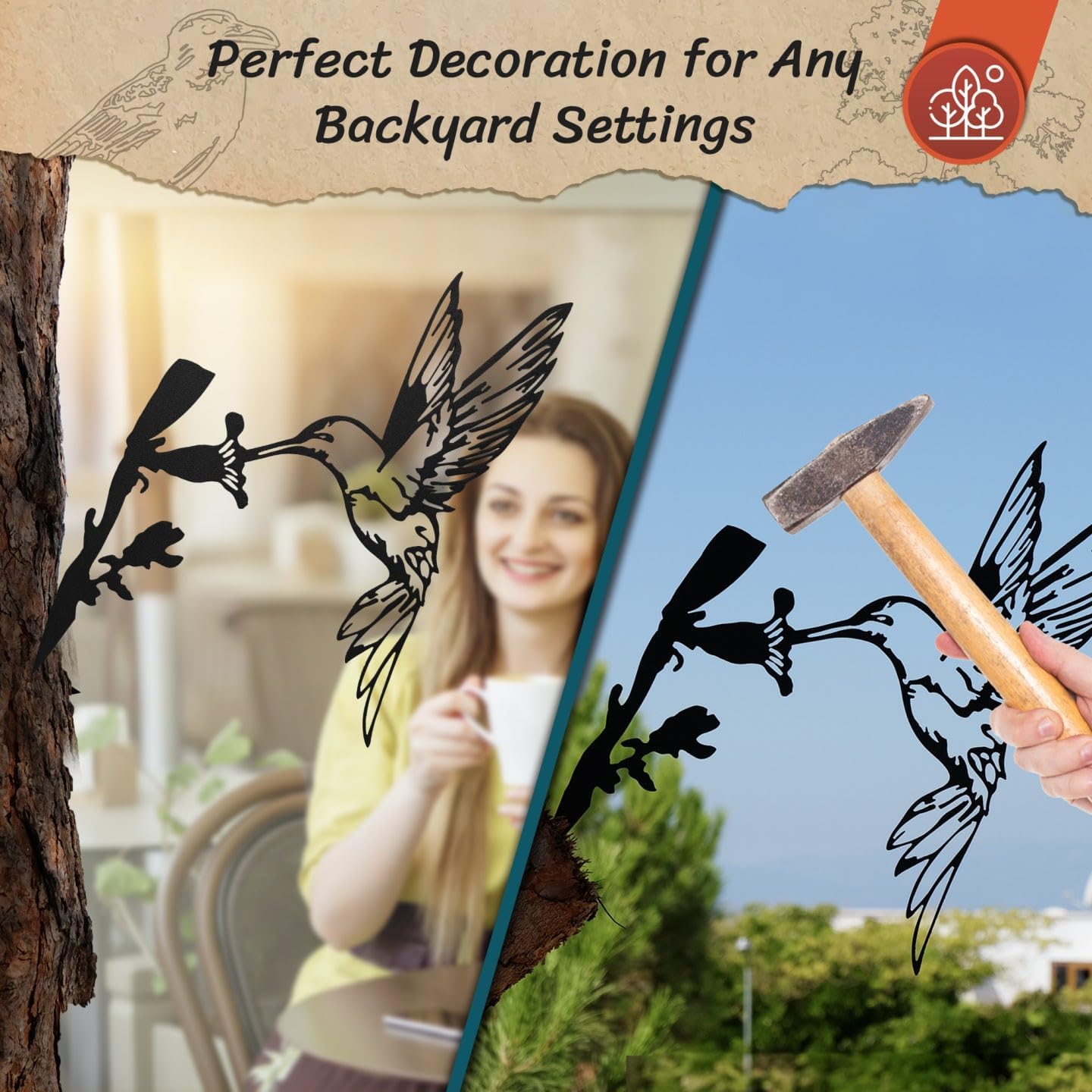 Renovatio Metal Bird Decor, Hummingbird Gifts for Mom Enchanting Hummi