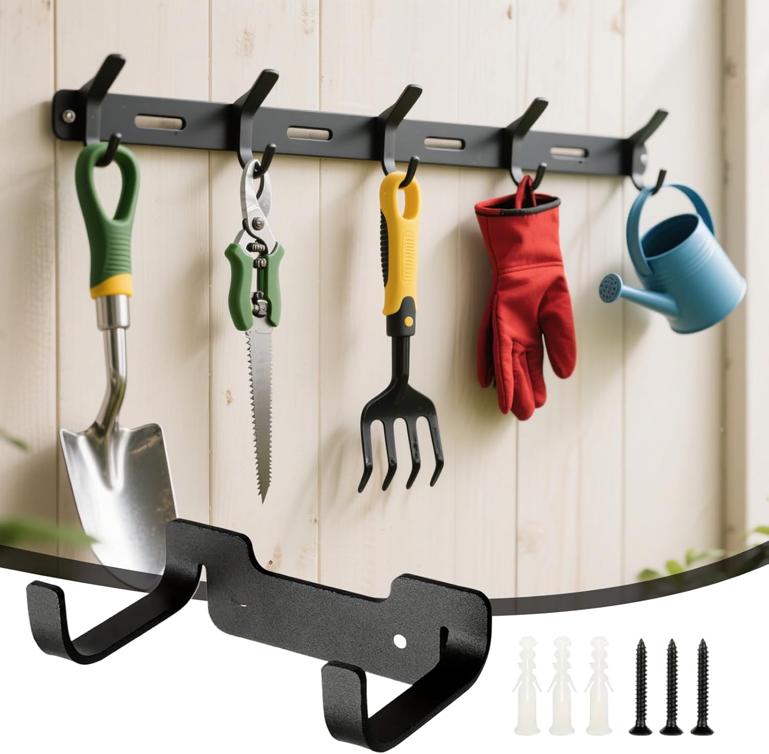 Wall Storage Holder,Carbon Steel Utility Hooks,Garden Tools Organizer 