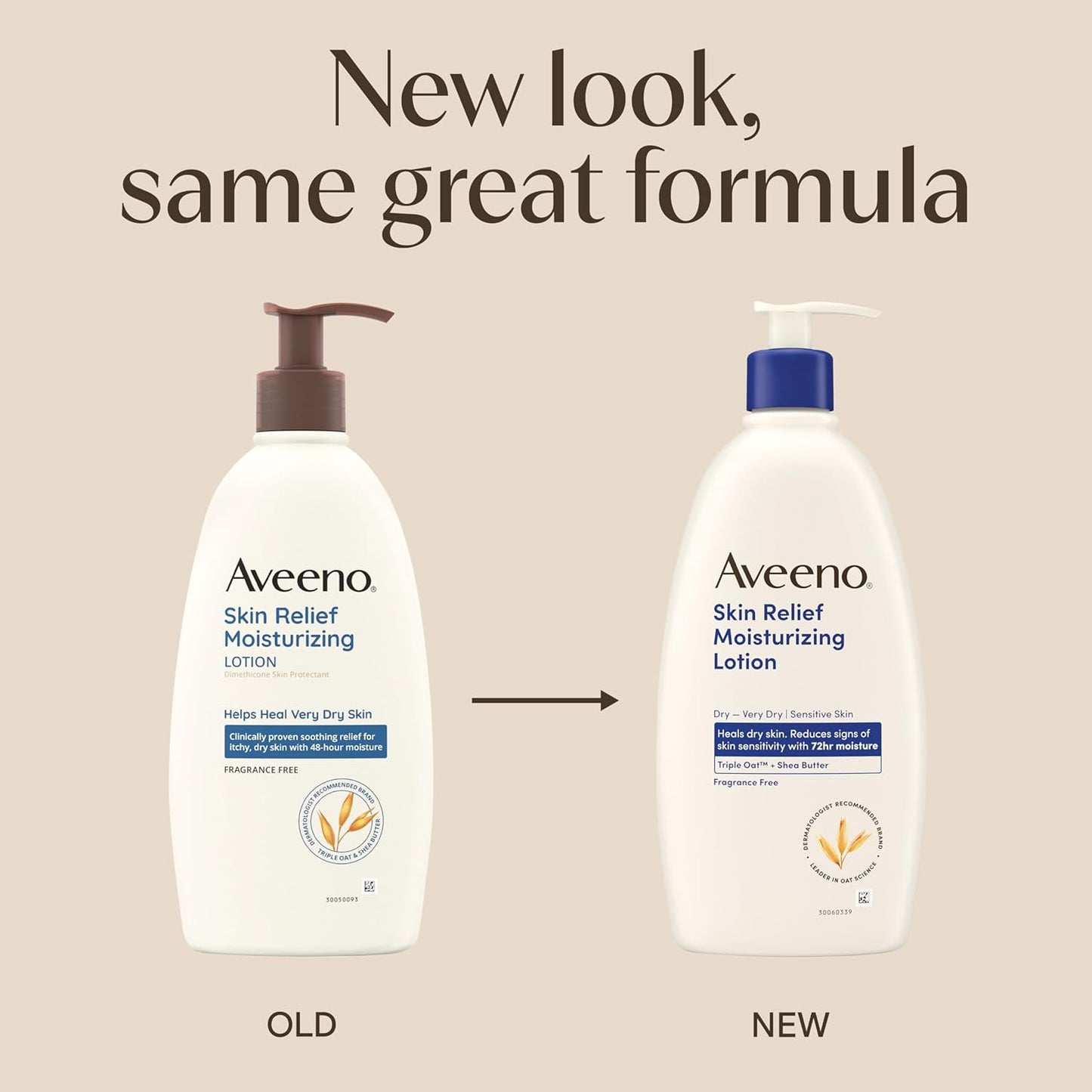 Aveeno Skin Relief Moisturizing Lotion Heals Very Dry, Sensitive Skin,