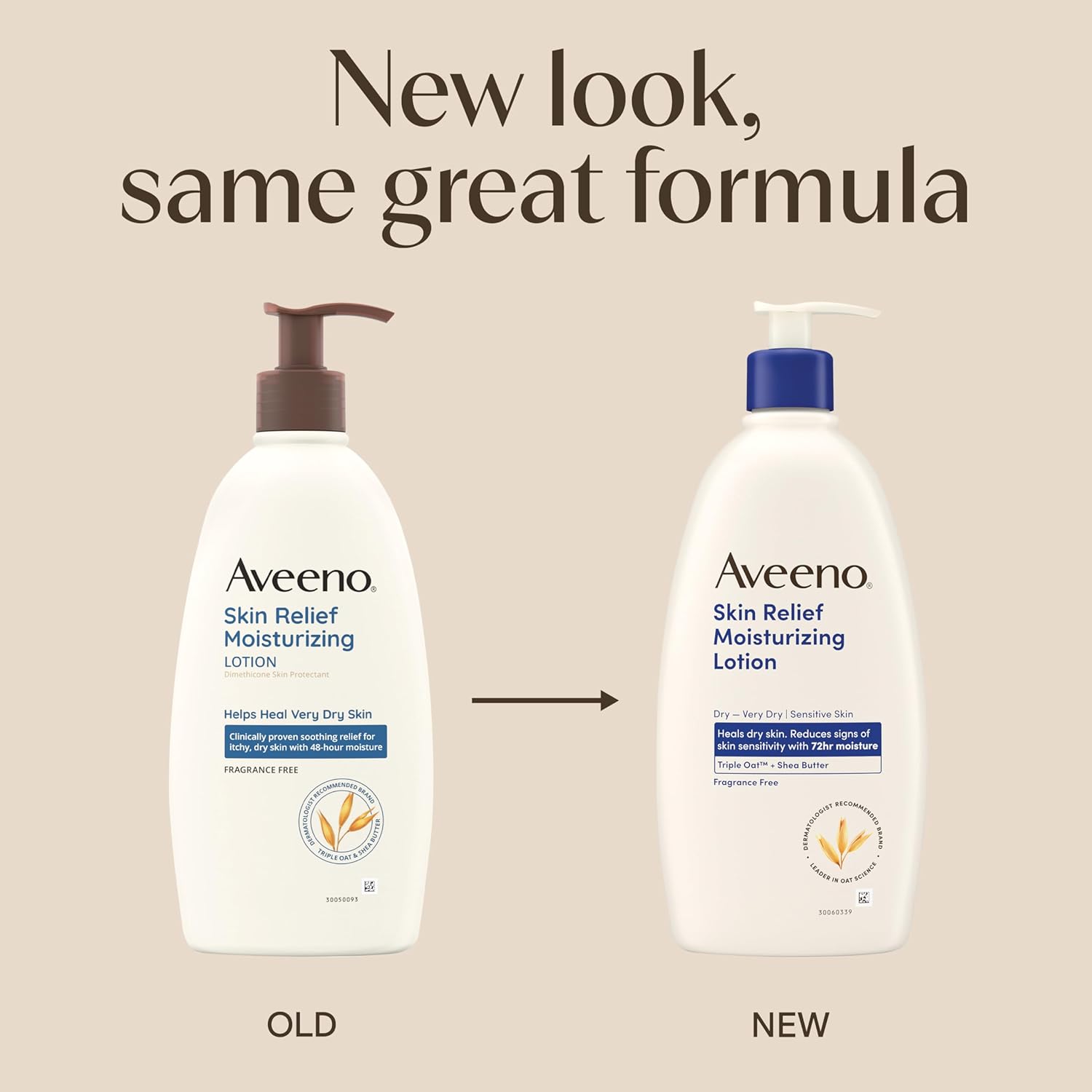 Aveeno Skin Relief Moisturizing Lotion Heals Very Dry, Sensitive Skin,