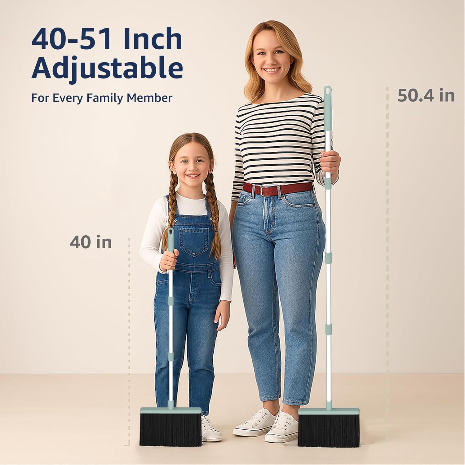 Broom and Dustpan Set – Heavy-Duty Broom and Dustpan for Home Cleaning