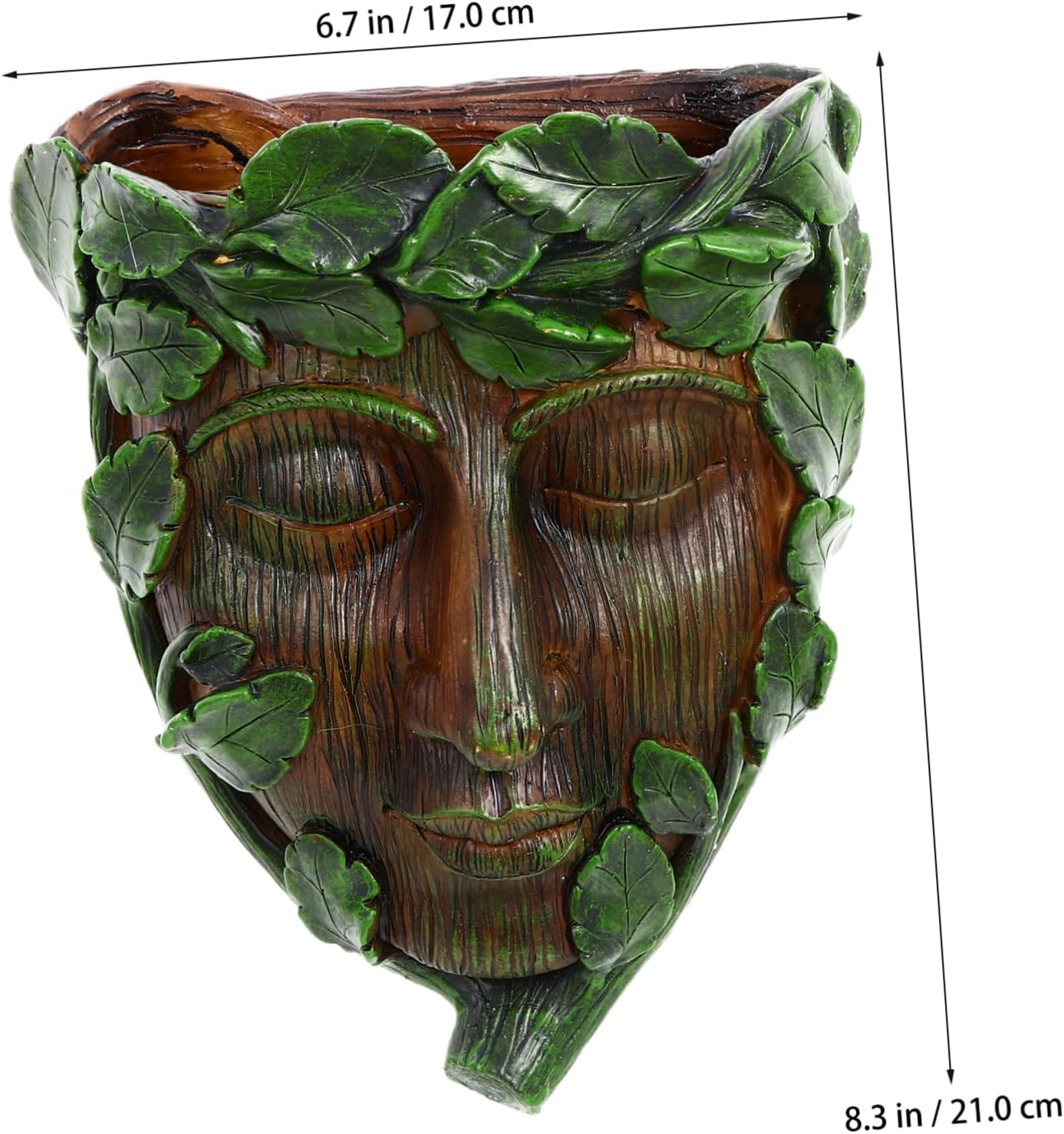 Milisten Outdoor Bird Feeder Tree Face Sculpture Resin Garden Decorati