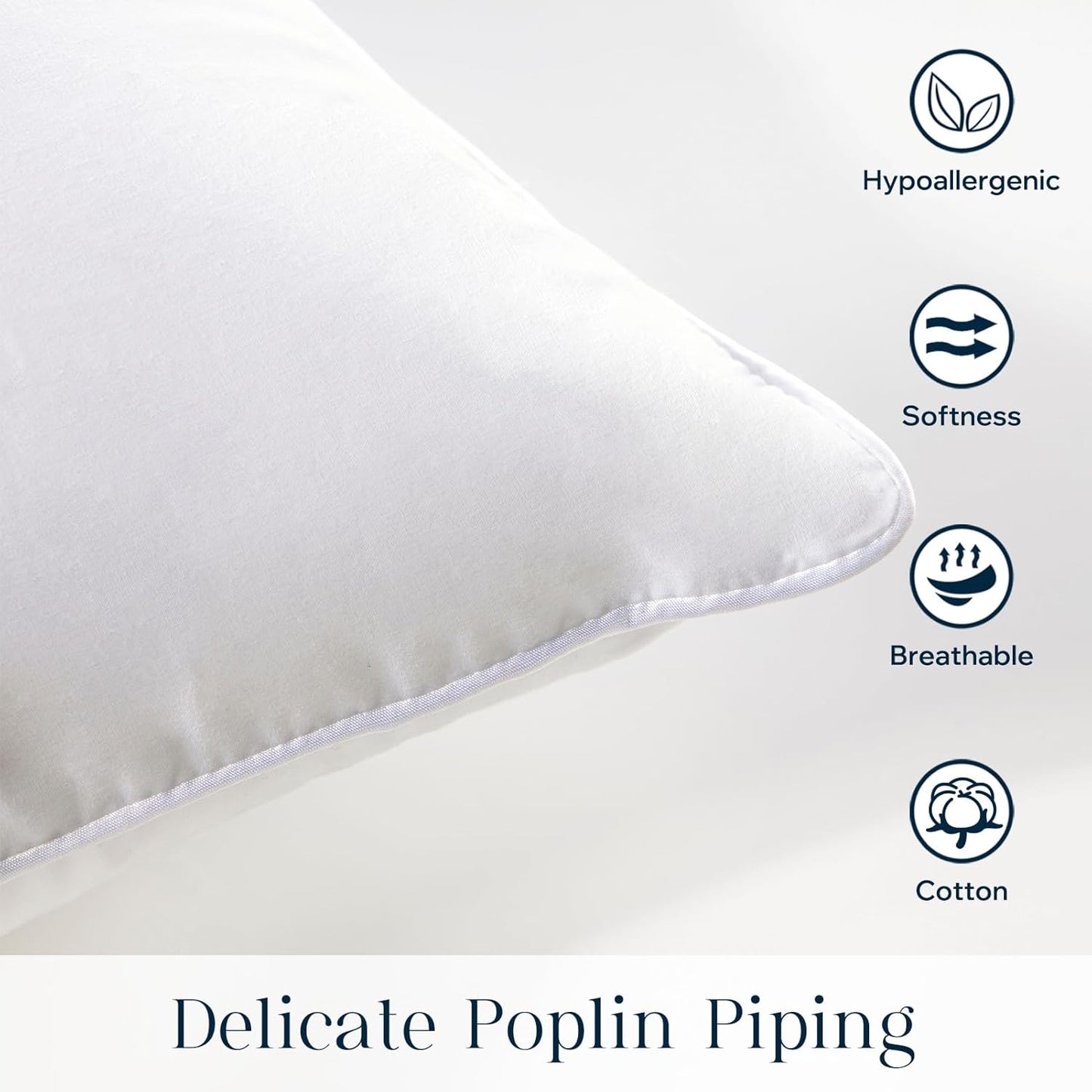 Phantoscope 18x18 Pillow Insert - Throw Pillow Insert with 100% Cotton Cover - 18 Inch Square Form Microfiber Pillow Sham Stuffer - Couch Cushion Pillows, 1 Count (Pack of 1)
