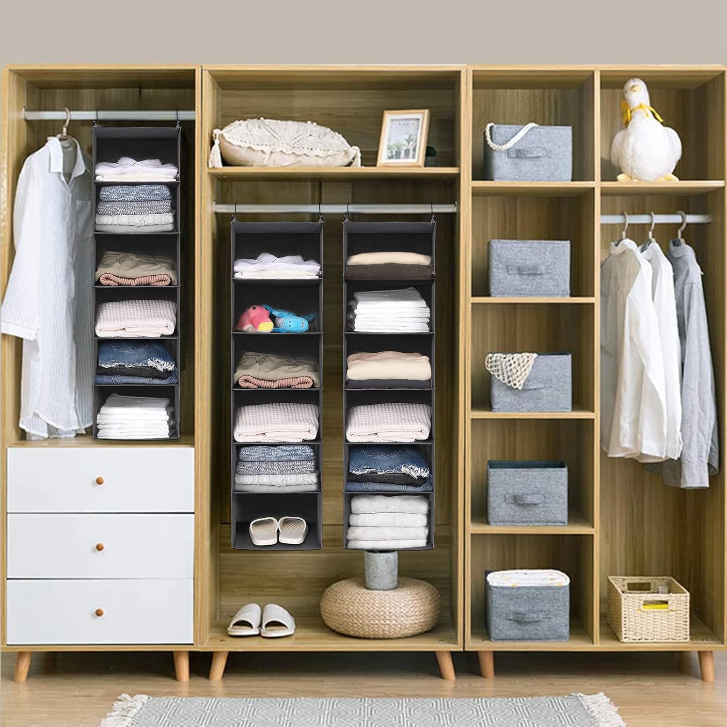 MAX Houser 6 Tier Shelf Hanging Closet Organizer, Closet Hanging Shelf