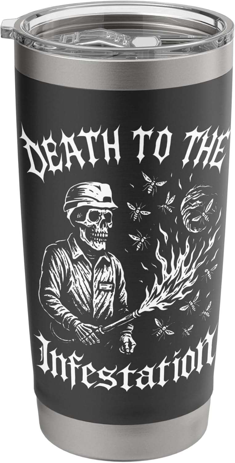 Defeat the Infestation Exterminator Pest Control Gift Stainless Steel Insulated Tumbler