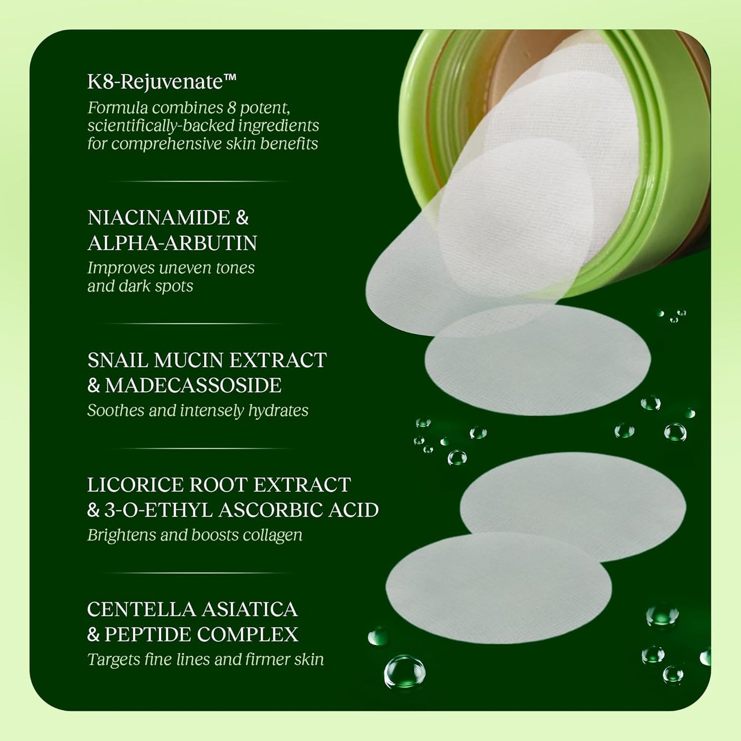 JiYu Toning Polish Pads - Korean Skincare for Dark Spots, Wrinkles & D