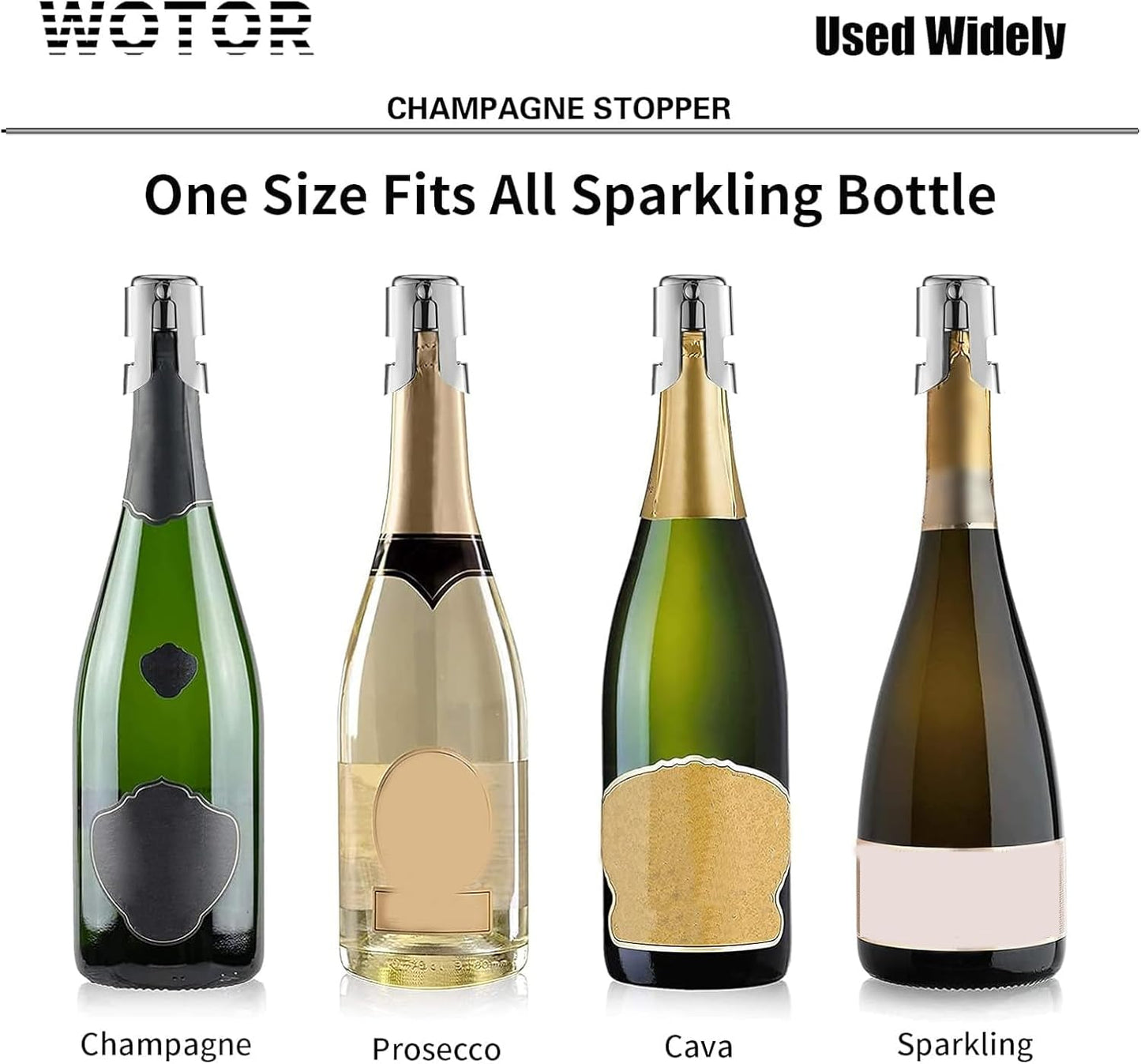 WOTOR Champagne Stoppers Stainless Steel, Prosecco Bottle Stopper with