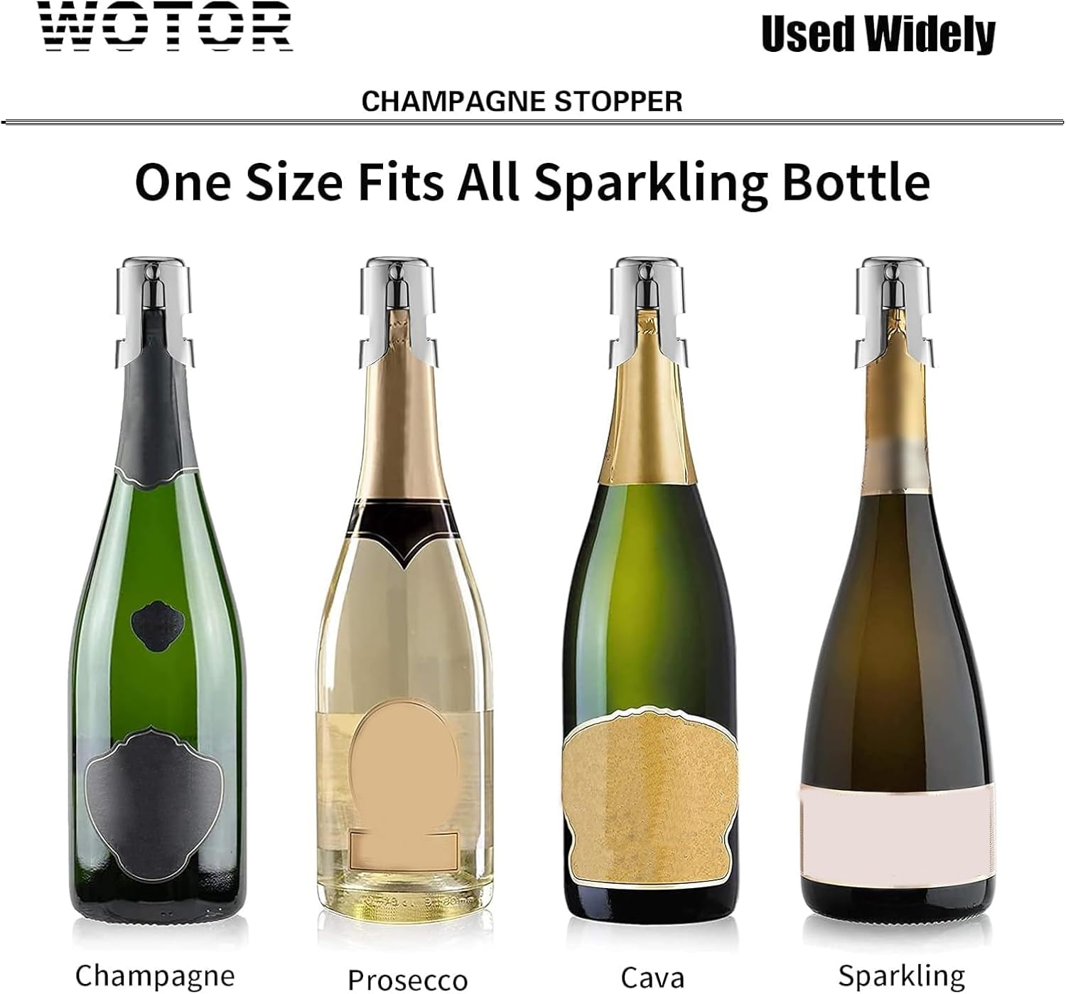 WOTOR Champagne Stoppers Stainless Steel, Prosecco Bottle Stopper with