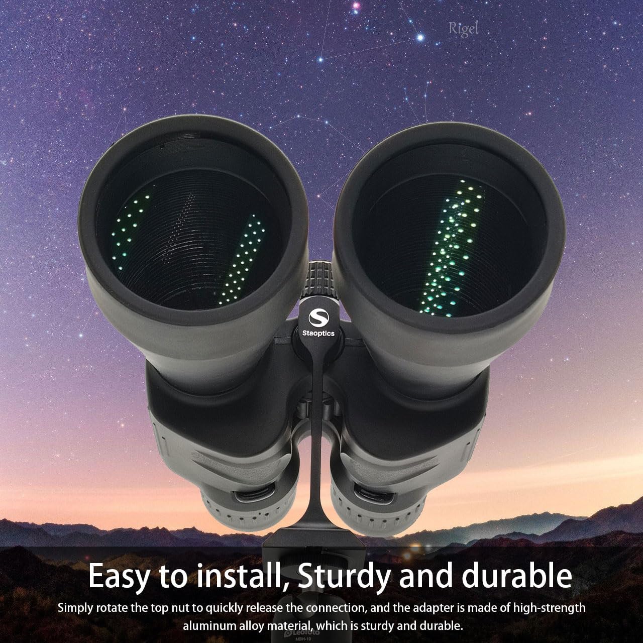 Roof and Porro Binocular Tripod Adapter Quick Release 1/4-20Inch Threading Detachable Mount Binoculars Accessories for8x40 8x42 10x50 12x60 15x60 15x70 20x80 25x70 etc Model