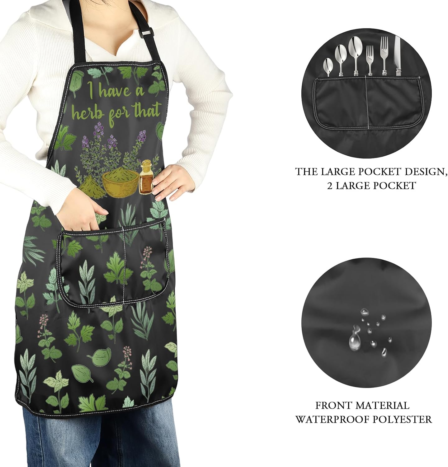 AKTAP Herb Apron Botanical Gift Herbalist Gifts Botanical Plant Lover Gifts I Have A Herb For That Botanical Garden Gardening Apron