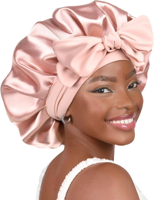 YANIBEST Adjustable Satin Bonnet for Sleeping Women Double Layer Hair 