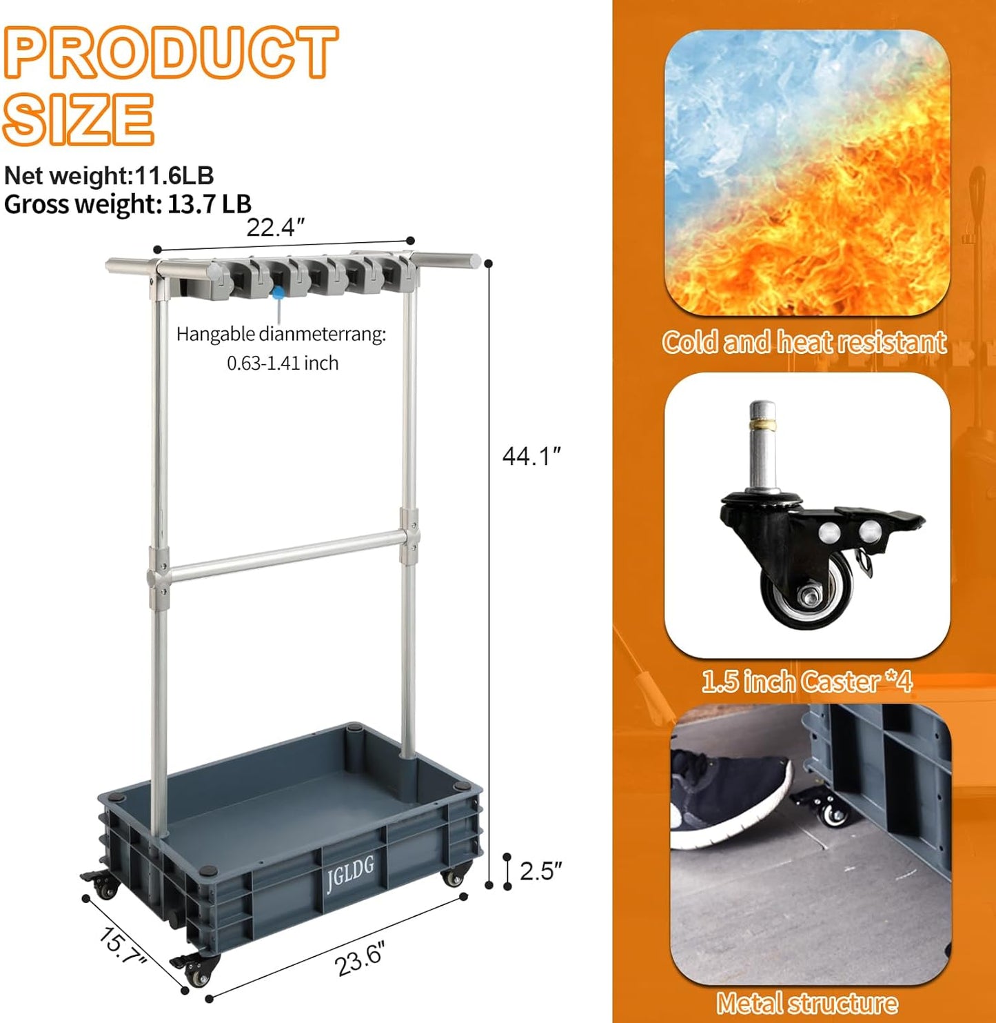 Mobile Mop and Broom Holder，Efficient Storage Solution for Cleaning To