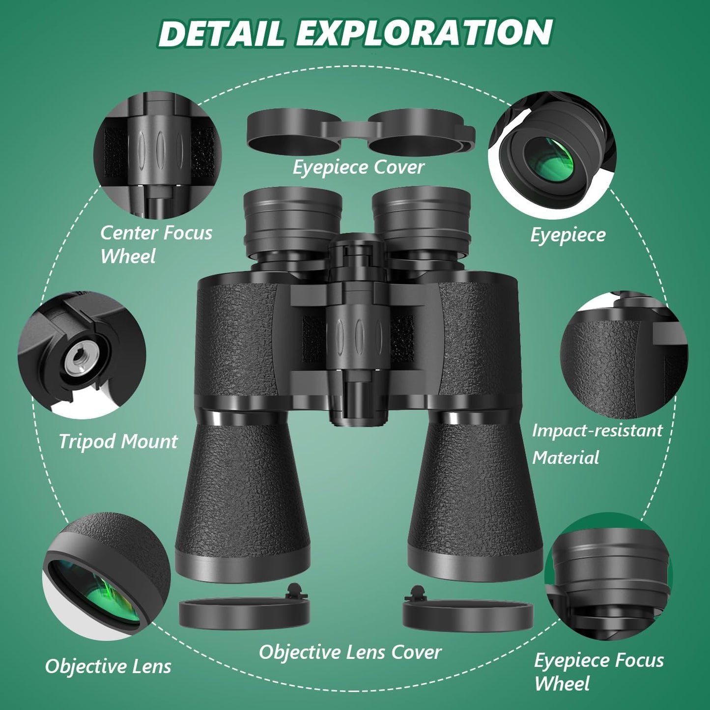 30x50 Binoculars for Adults, High-Powered Compact Professional Binoculars for Bird Watching, Hunting, Sports, Concerts, Travel, Cruise, and Outdoor, Waterproof with Case