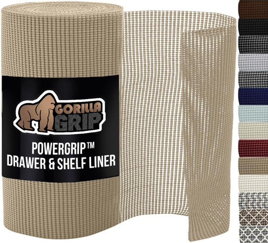 GORILLA GRIP powerGRIP Drawer Shelf and Cabinet Liner, Thick Strong Ho