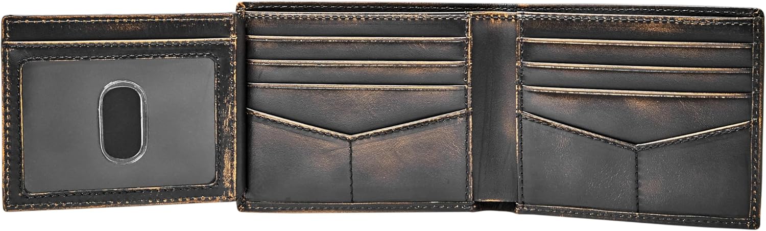 Fossil Men's Everett Leather Bifold with Flip ID Wallet