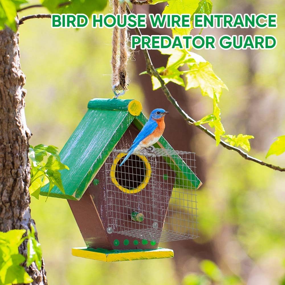 Bluebird House Protector Guards - 2 Pcs Bird House Wire Entrance Guard - Metal Bird House Hole Protector for Eastern Bluebird Houses & Their Bird Babies Safe