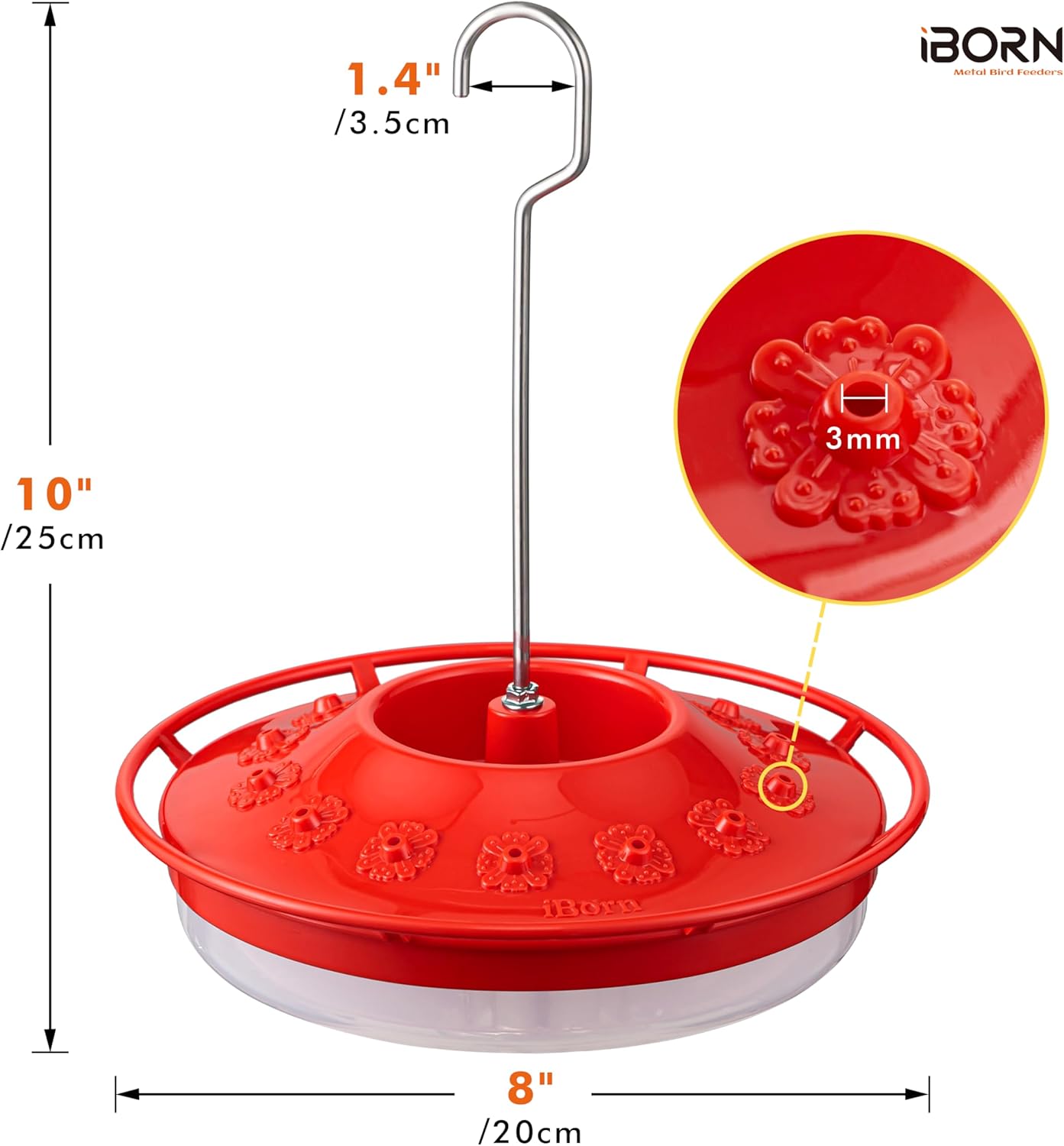 iBorn Hummingbird Feeders for Outdoors Hanging,Bee Proof Hummingbird F
