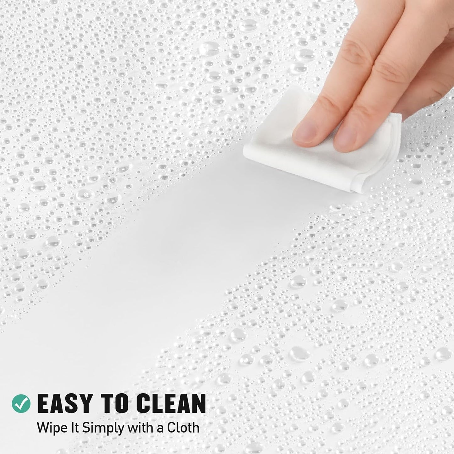 MitoVilla White Peva Shower Curtain Liner, Simple Plastic Shower Curta