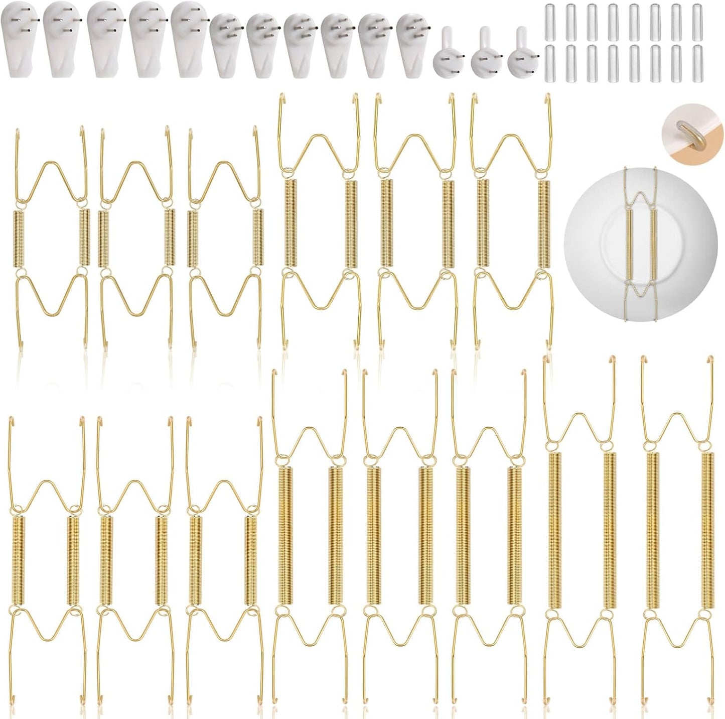14 pcs Plate Hangers for The Wall, 4/6/8/10/12 Inch Invisible Decorati